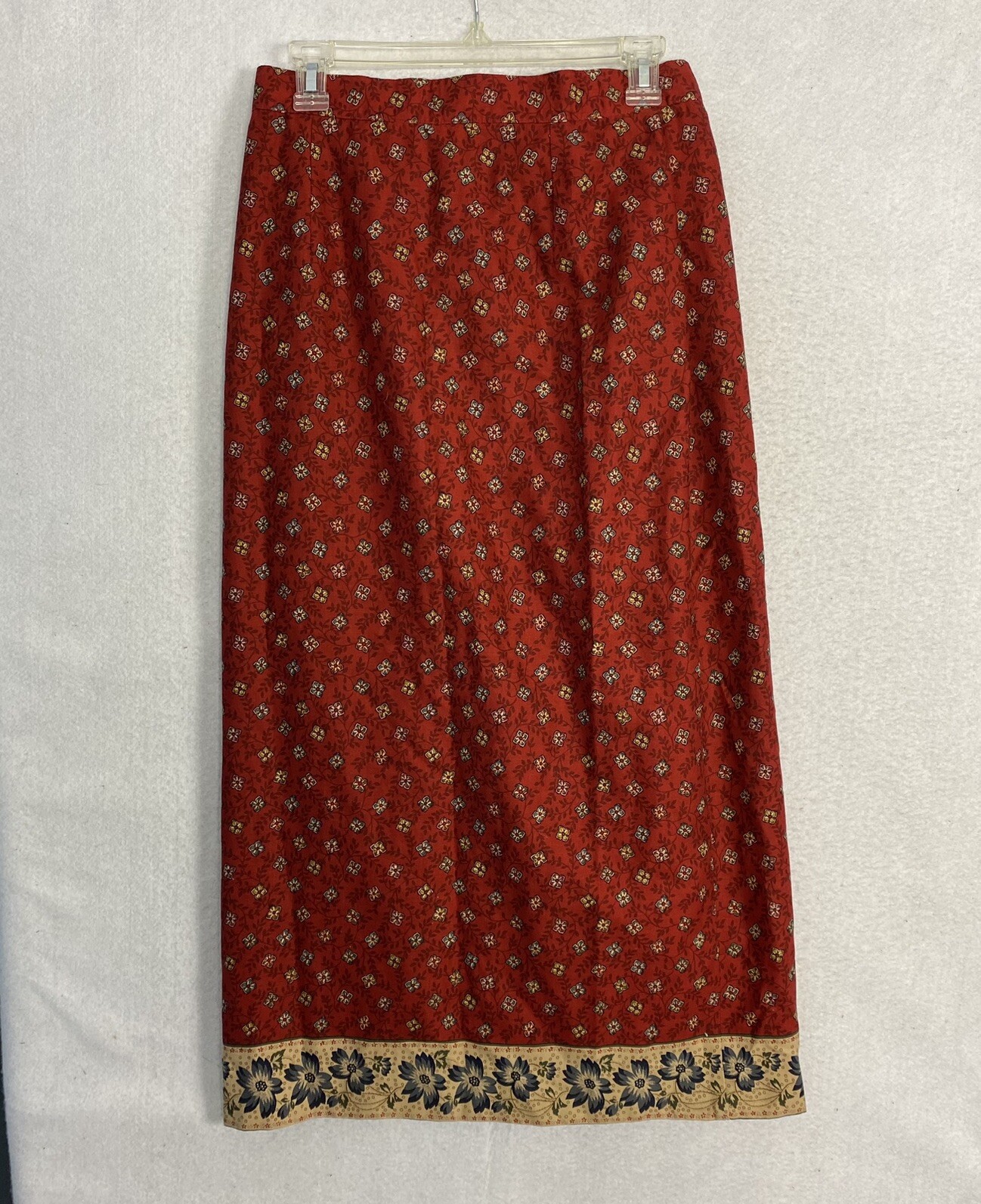 VTG Cottagecore Floral Wrap Skirt Maxi Straight Size 12 Eagles Eye 90s 28