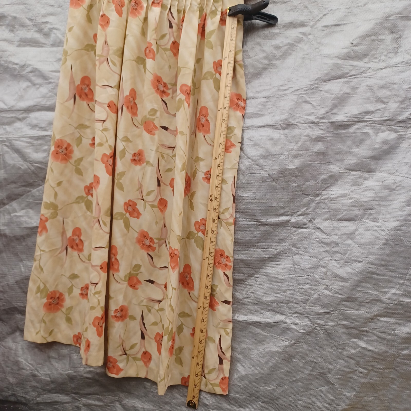 Vintage Lady Darian Dress 18W Cream Red Floral Tie Waist Tea Dress Shoulder Pads
