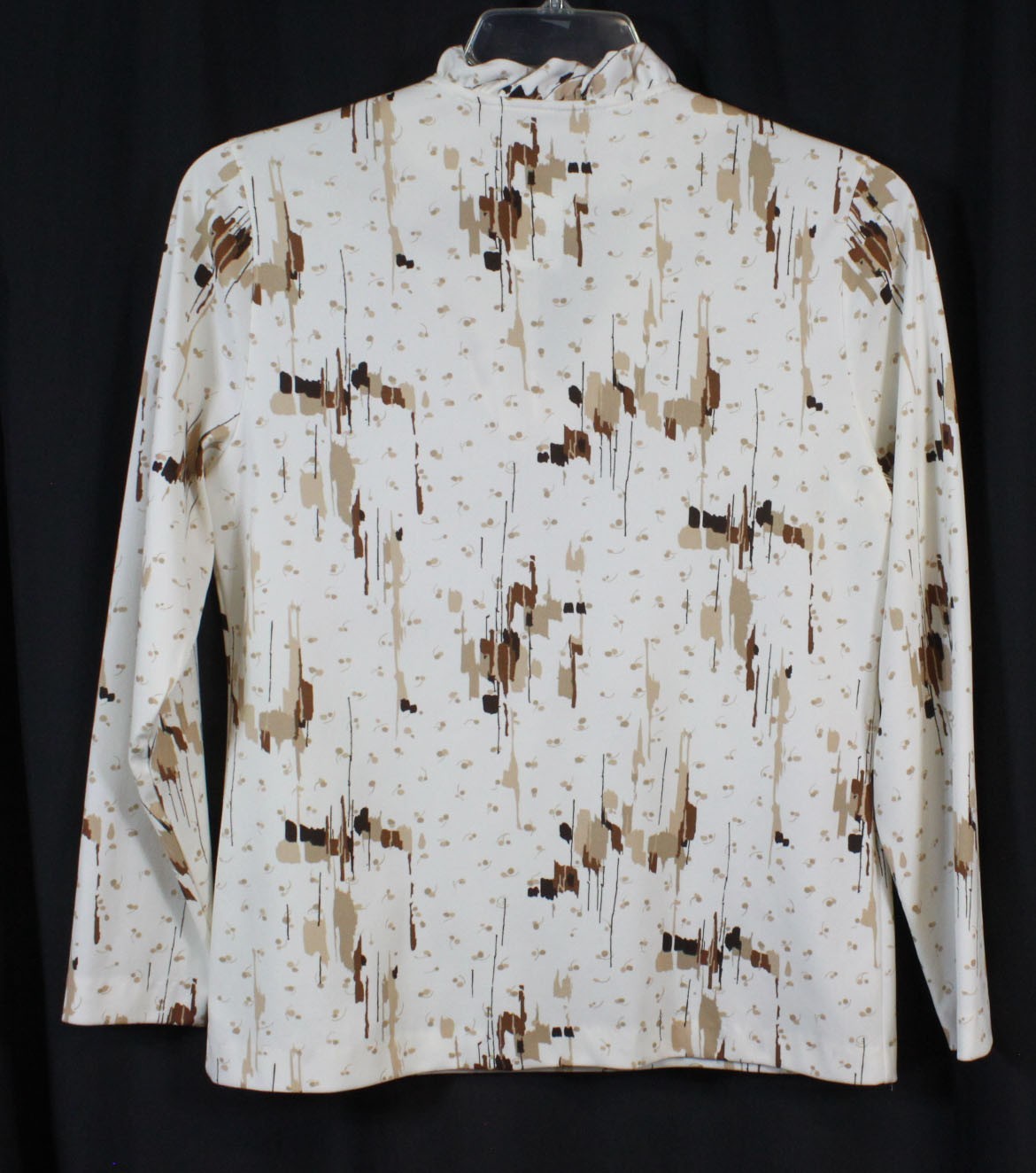 Vtg Ko Ko Knits Shirt Top Blouse Polyester Tie High Neck Grannycore Modest 12