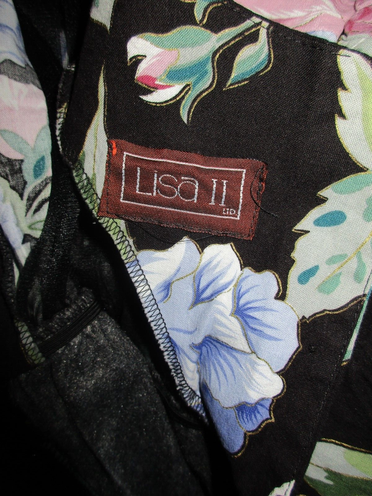 Vtg Lisa II Floral Flared Drop Waist Cottage Core Midi Dress L/XL