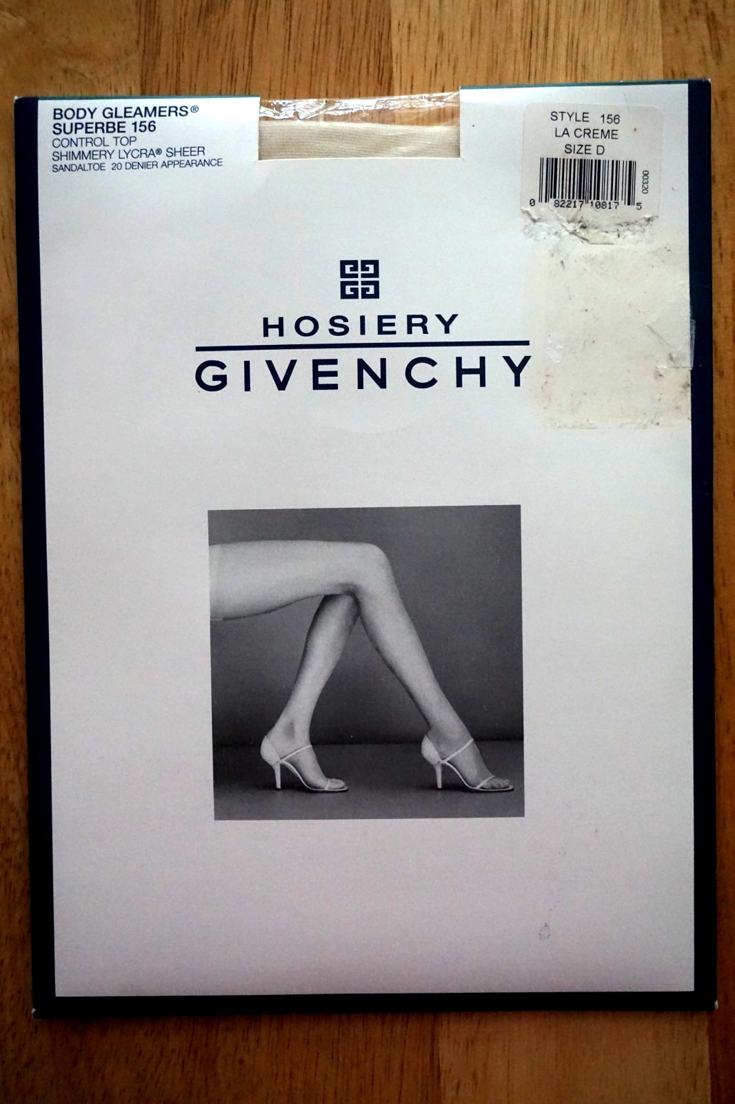 VTG GIVENCHY 1999 'BODY GLEAMERS’ 20 DENIER 'LA CREME’ PANTYHOSE/SIZE D/NEW/NOS