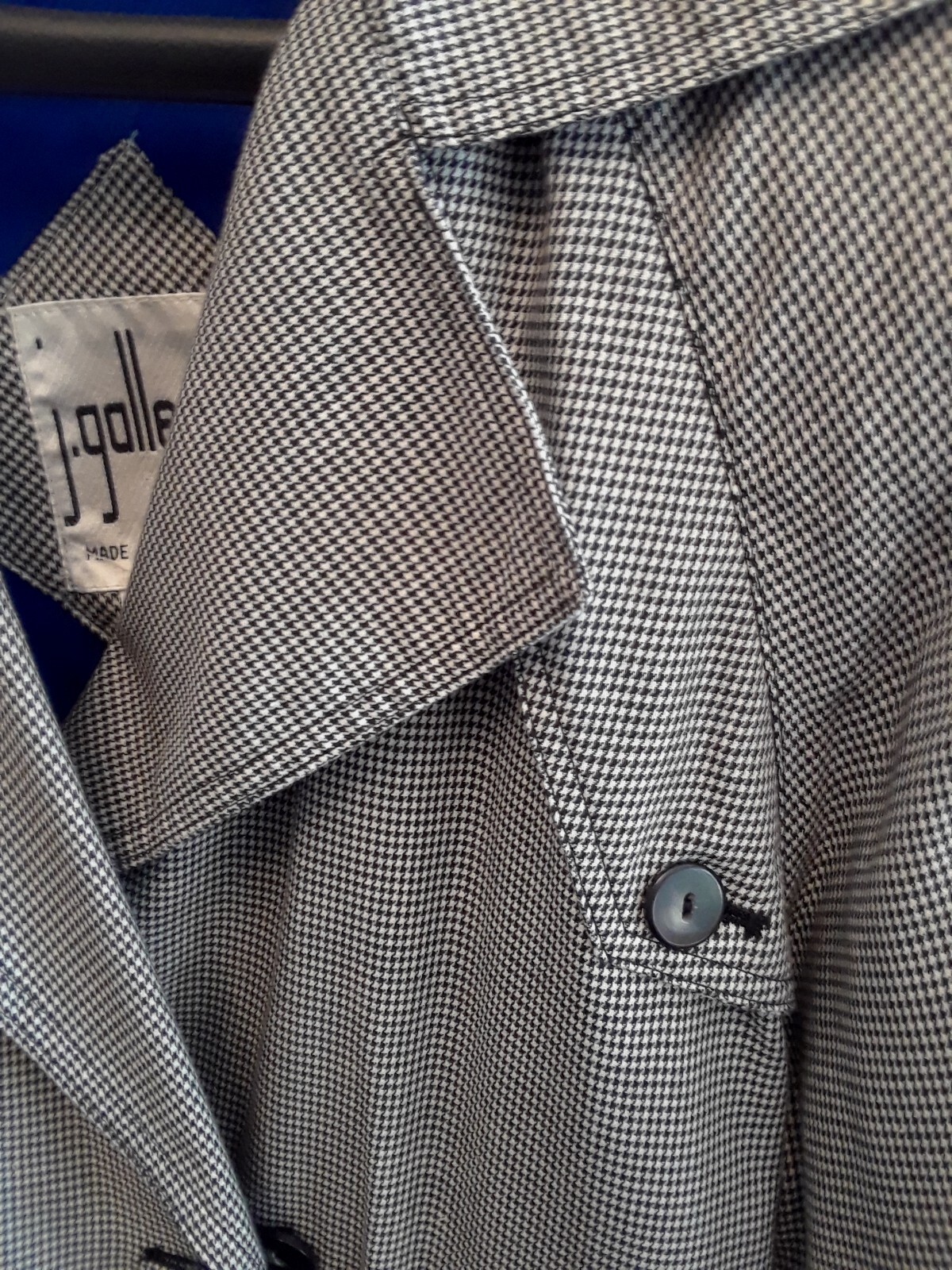 Vtg. 80s J. Gallery Midi Black And White Plaid Rain/winter Woman’s Coat Sz.7/8