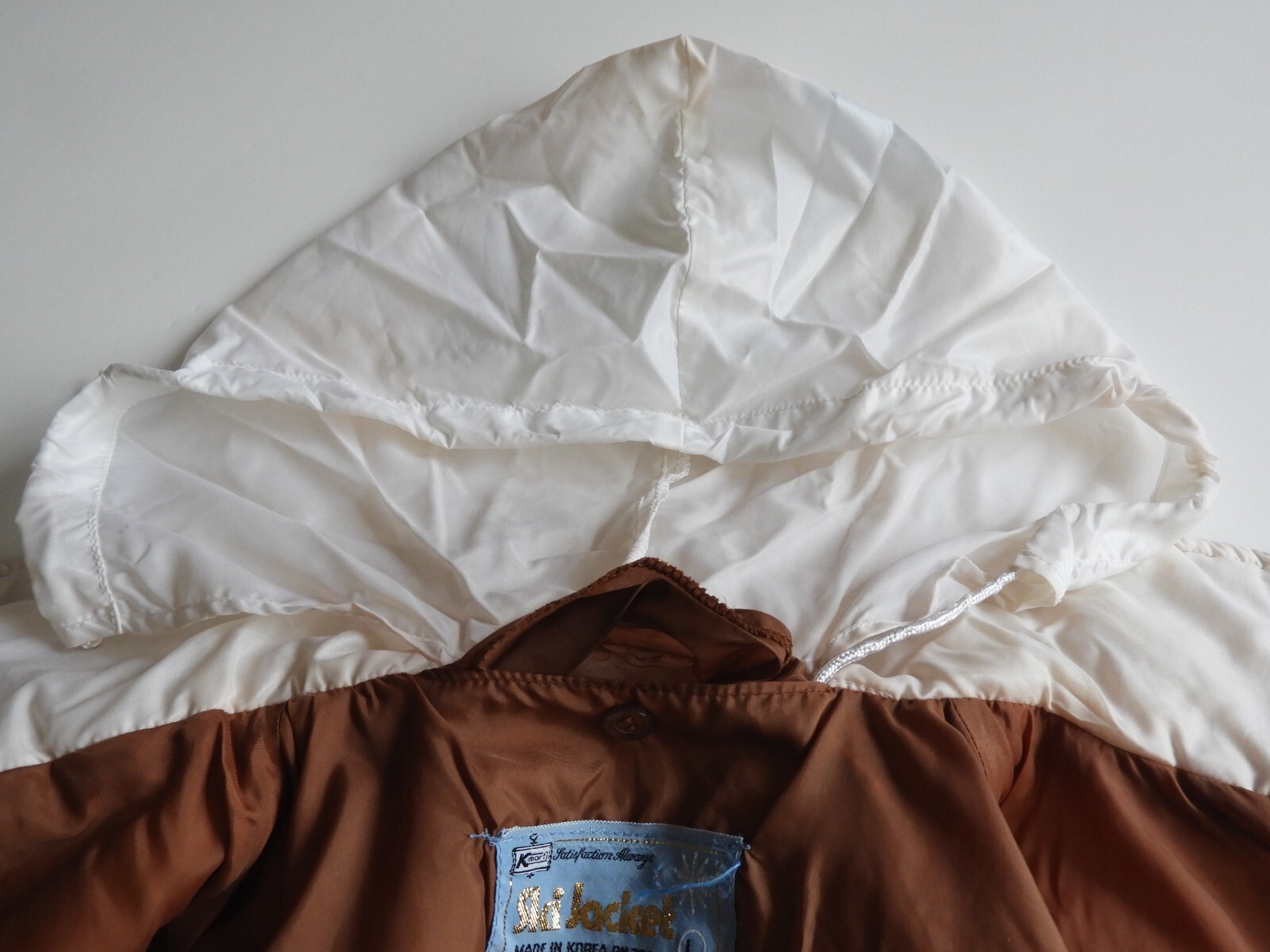 Vintage Kmart Ski Jacket Brown White Women’s Large Korea 4506 70’s 80’s