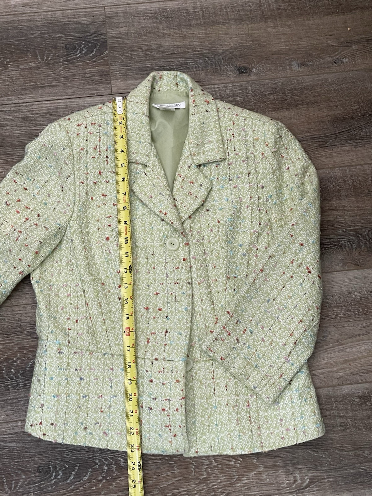 Vintage MissDorby 2PC Jacket Skirt Suit Sage Green 12 Vintage Shoulder Pads
