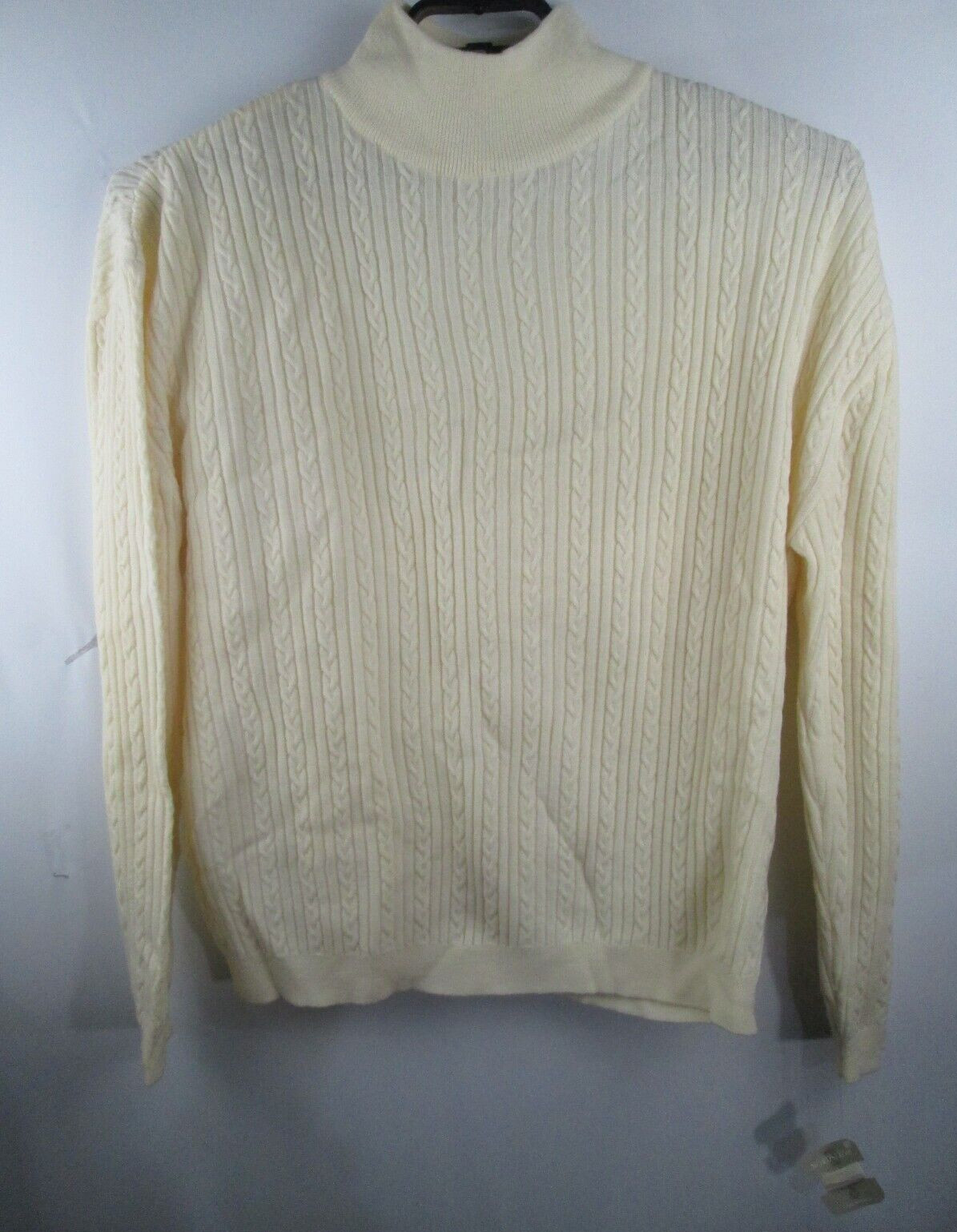 VTG Nordstrom 100% Merino Wool Sweater Womens Sz XL Mock Neck Cable Knit NEW