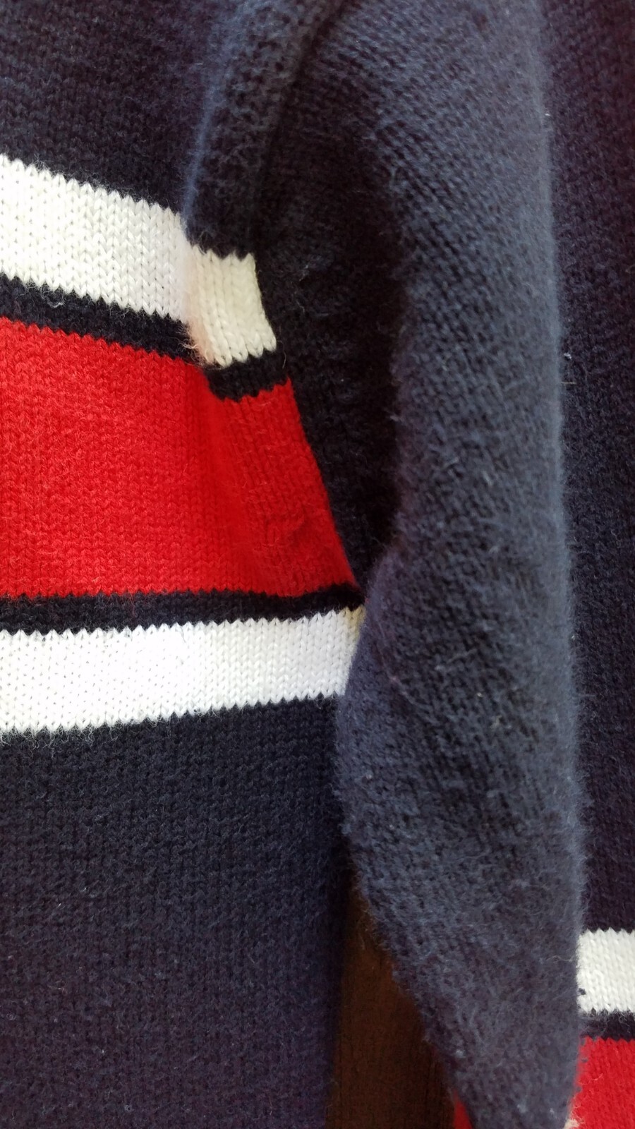 VTG Y2K Calvin Klein Jeans Red White Blue Stripe USA Full Zip L/S Cardigan Logo