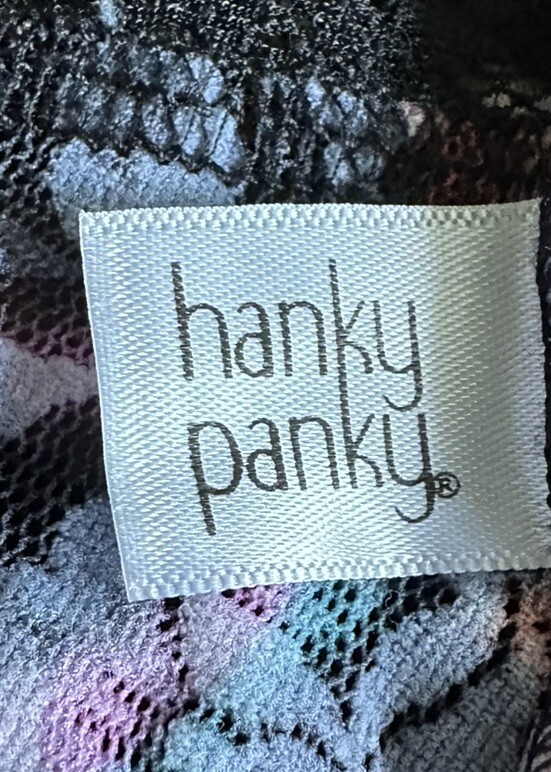 Vtg Hanky Panky M Black Lace Hipster Hiphugger Bikini Panties