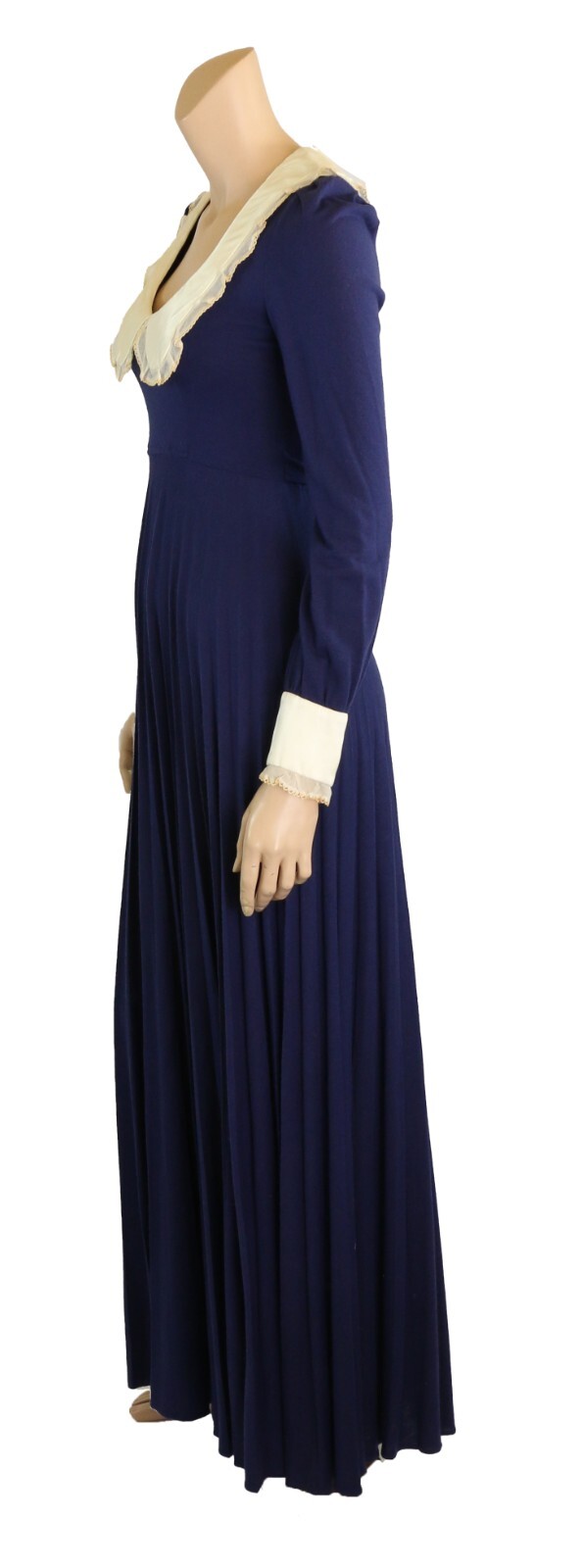 Juniors by Roberta Vintage 1960s 70s Blue Collared Graduation Dress size 11