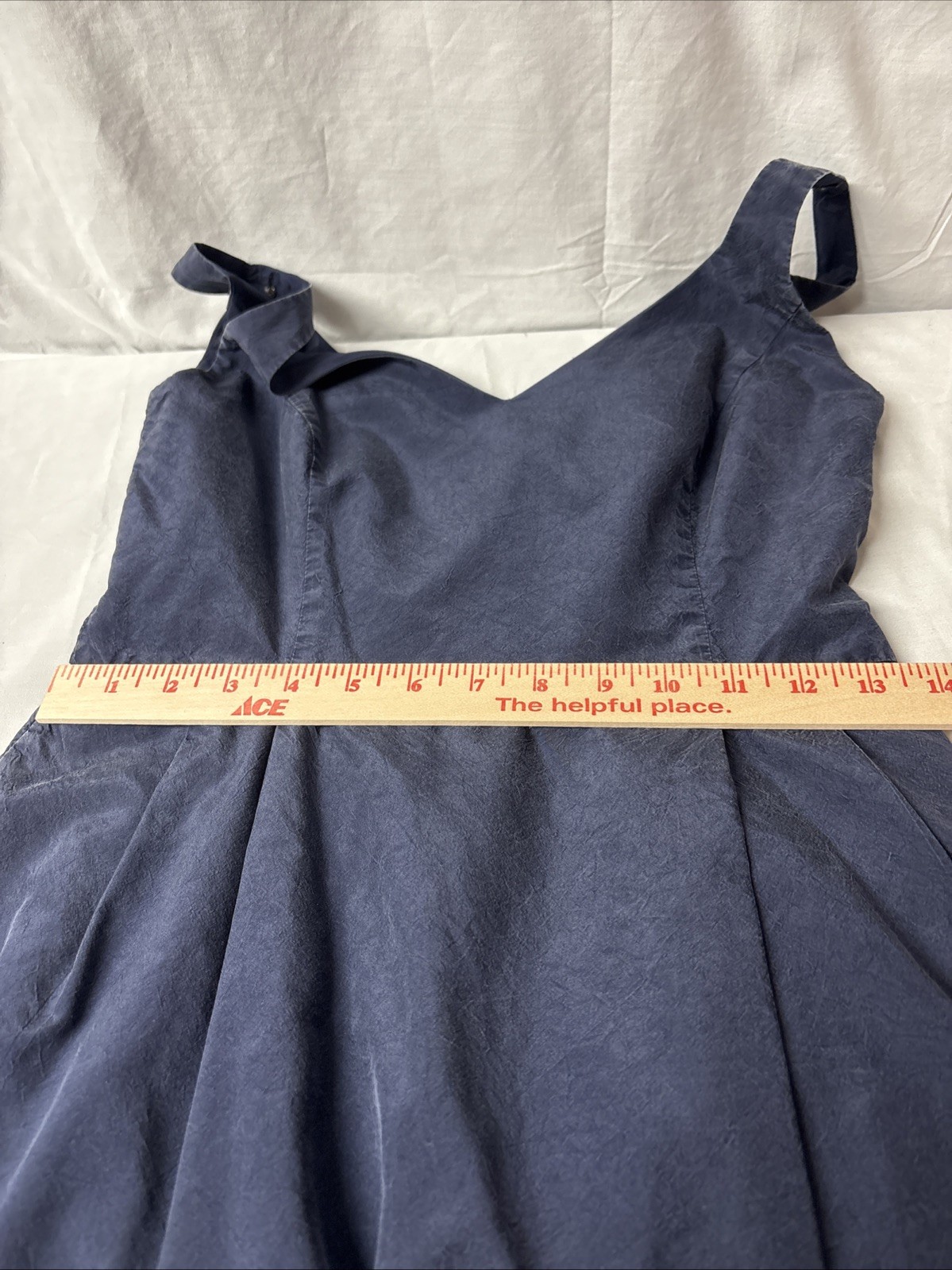 Vtg Ann Taylor Sleeveless Cocktail Dress Women’s Size 4 Blue 100% Silk Shell Zip