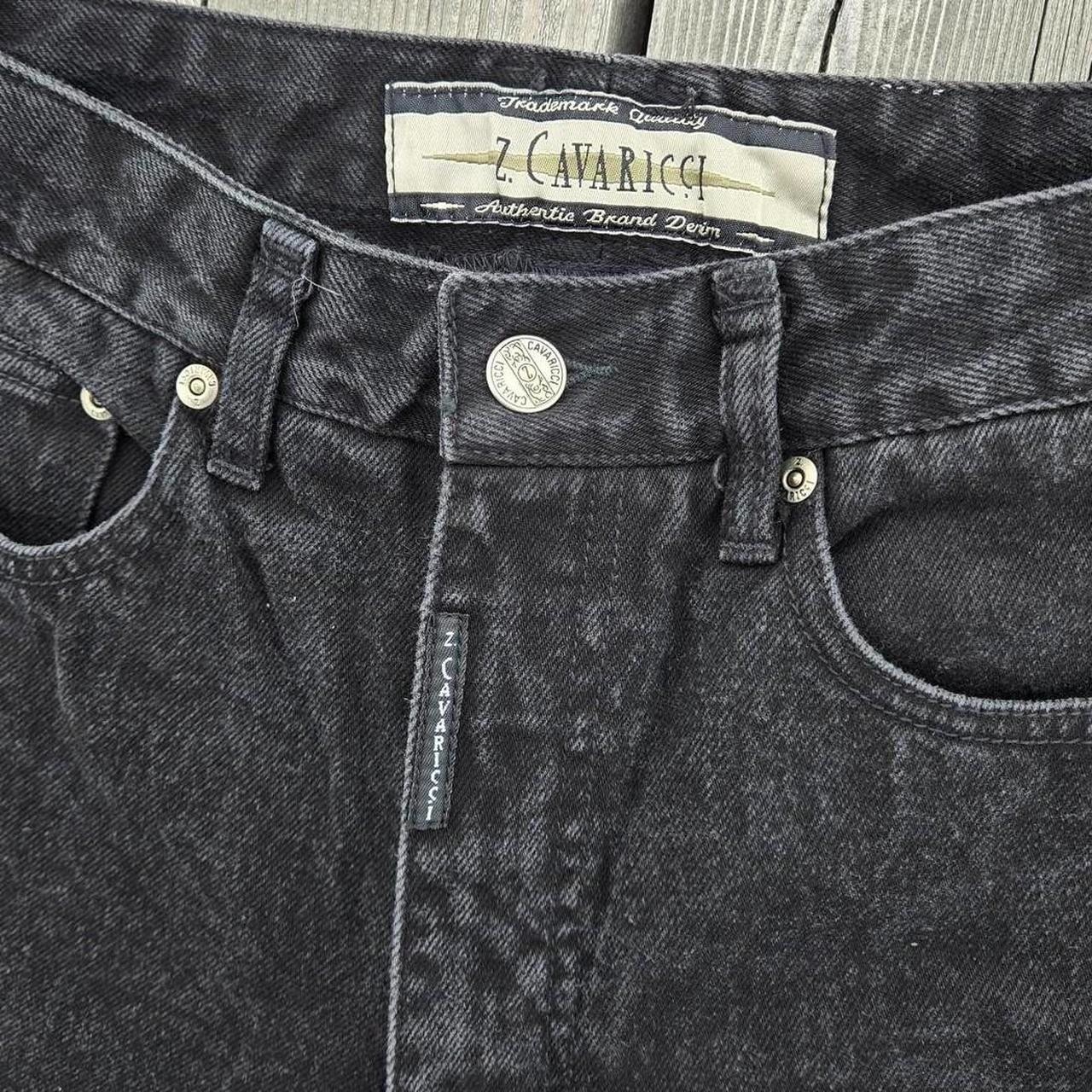 Vintage Z Cavaricci Jeans High Waist Tapered Black Denim Women 27″x30″