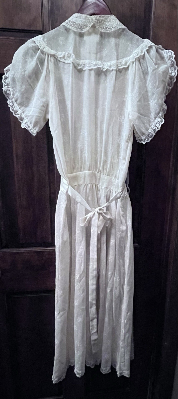Vintage Gunne Sax by Jessica McClintock Floral Lace Sleeve Pearl Dress Size 9