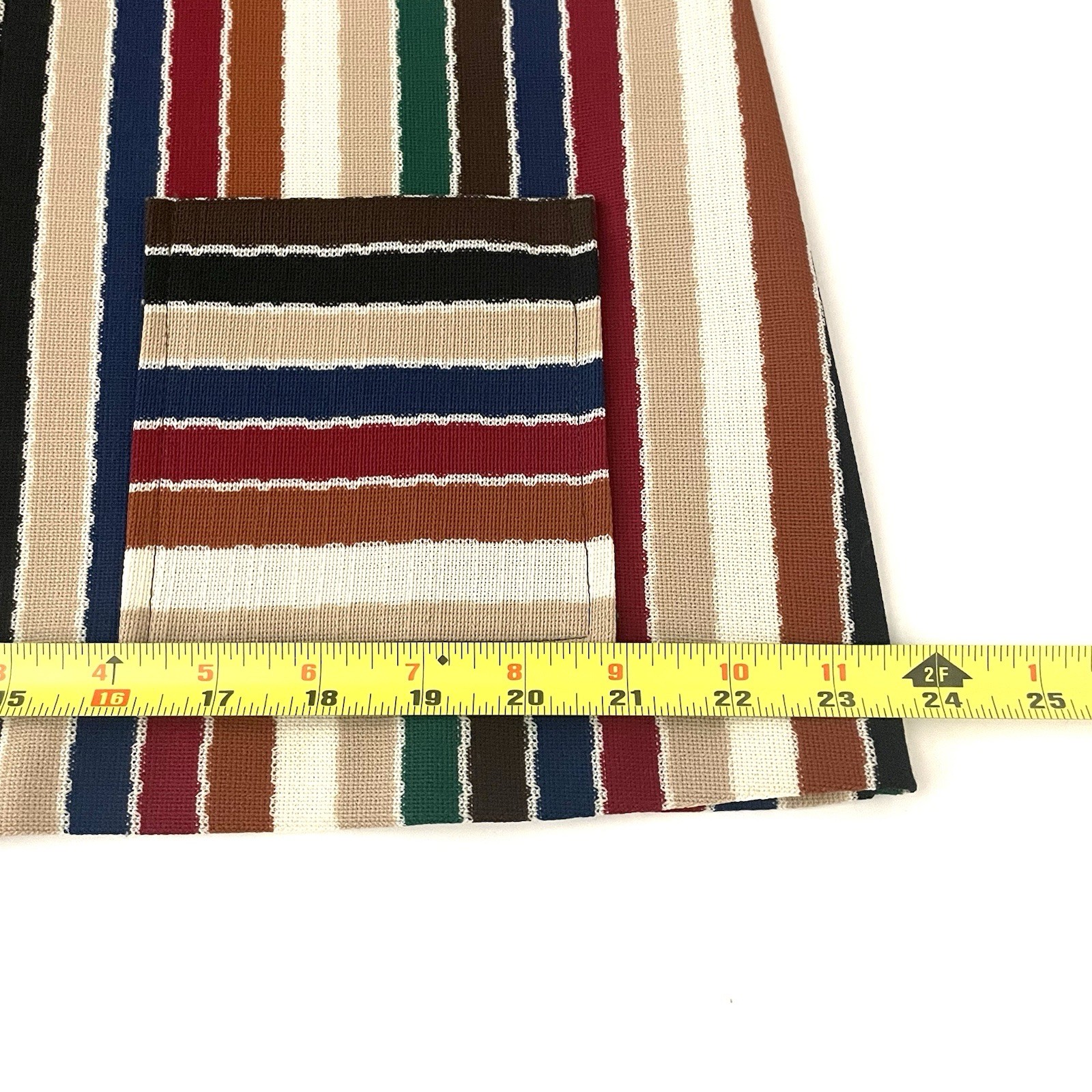 Retro Mod 70s Barclay Square Bold Textured Shirt Jacket, Rainbow Stripe, L/XL