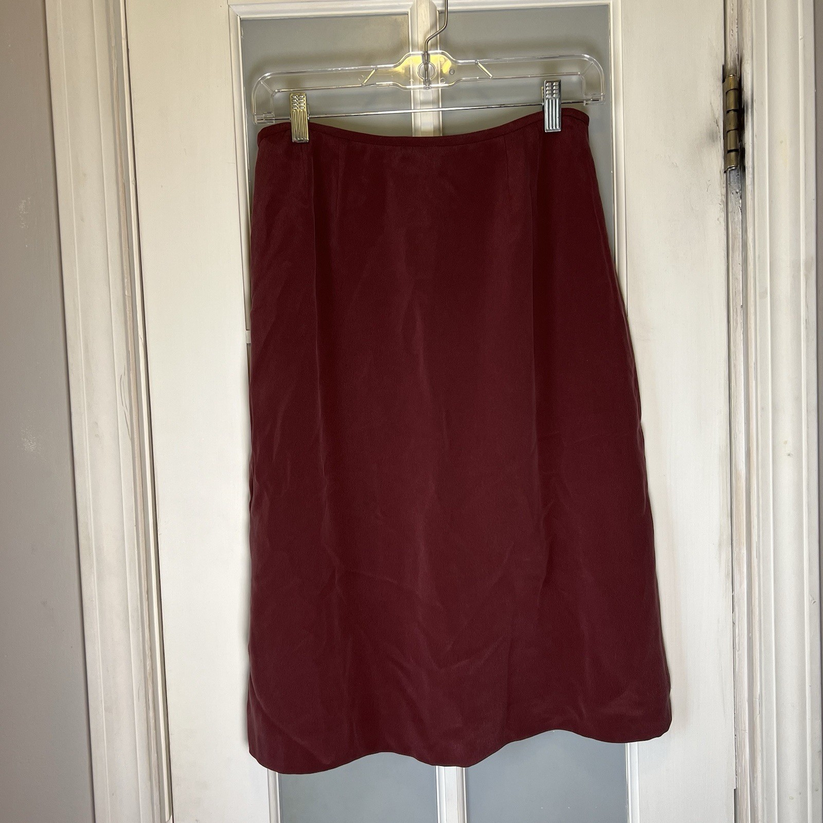 Vintage 90s Y2K 100% Silk Skirt Size 8 Dark Red Fairy Core Whimsygoth Grunge