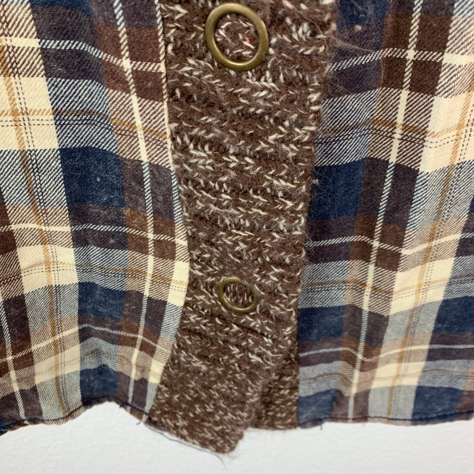 BKE Women’s Eased Flannel Shirt Plaid Knit S Brown Blue Bella Swan Twilight