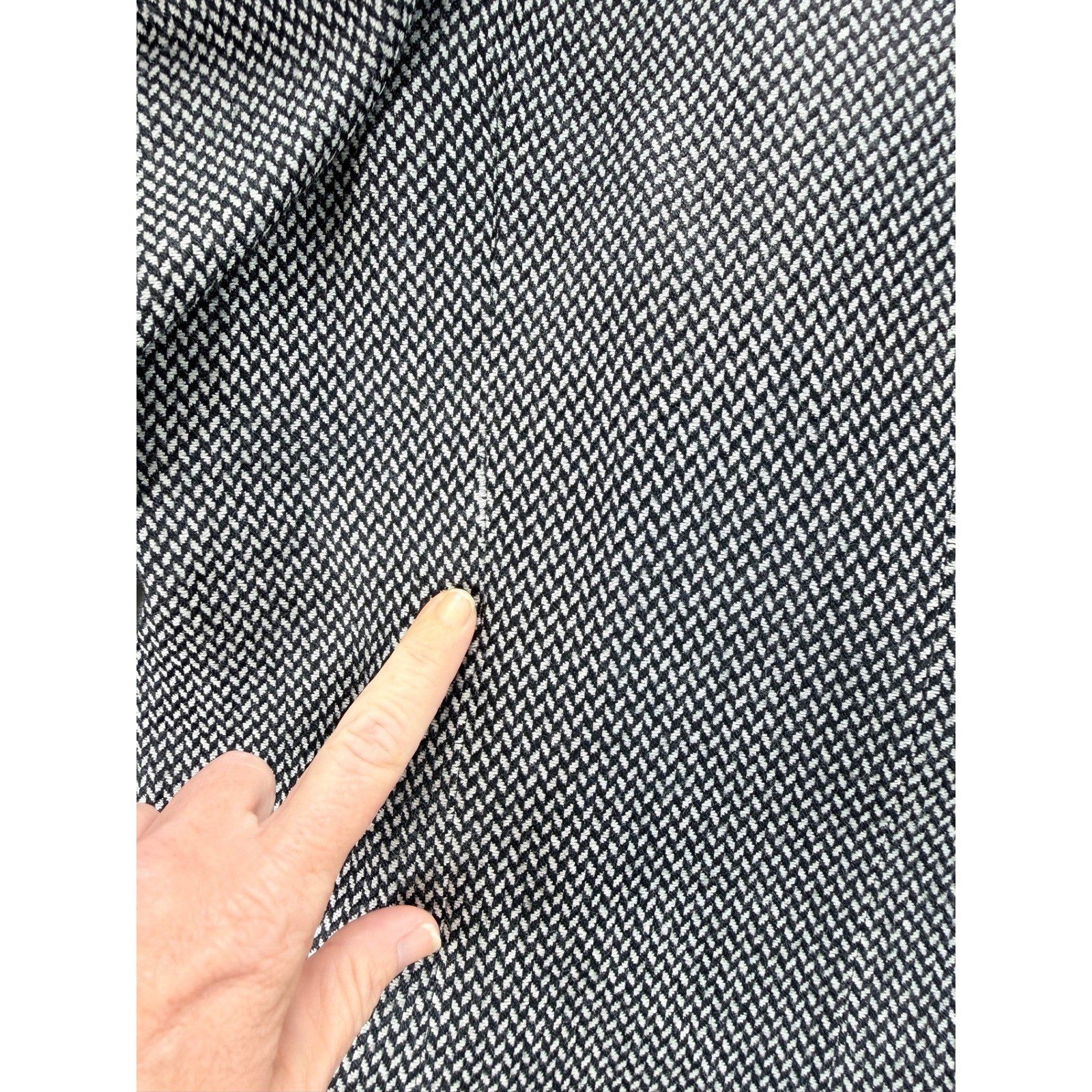 Vintage Emily 2 Piece Skirt Suit Black White Textured Set Unknown Size