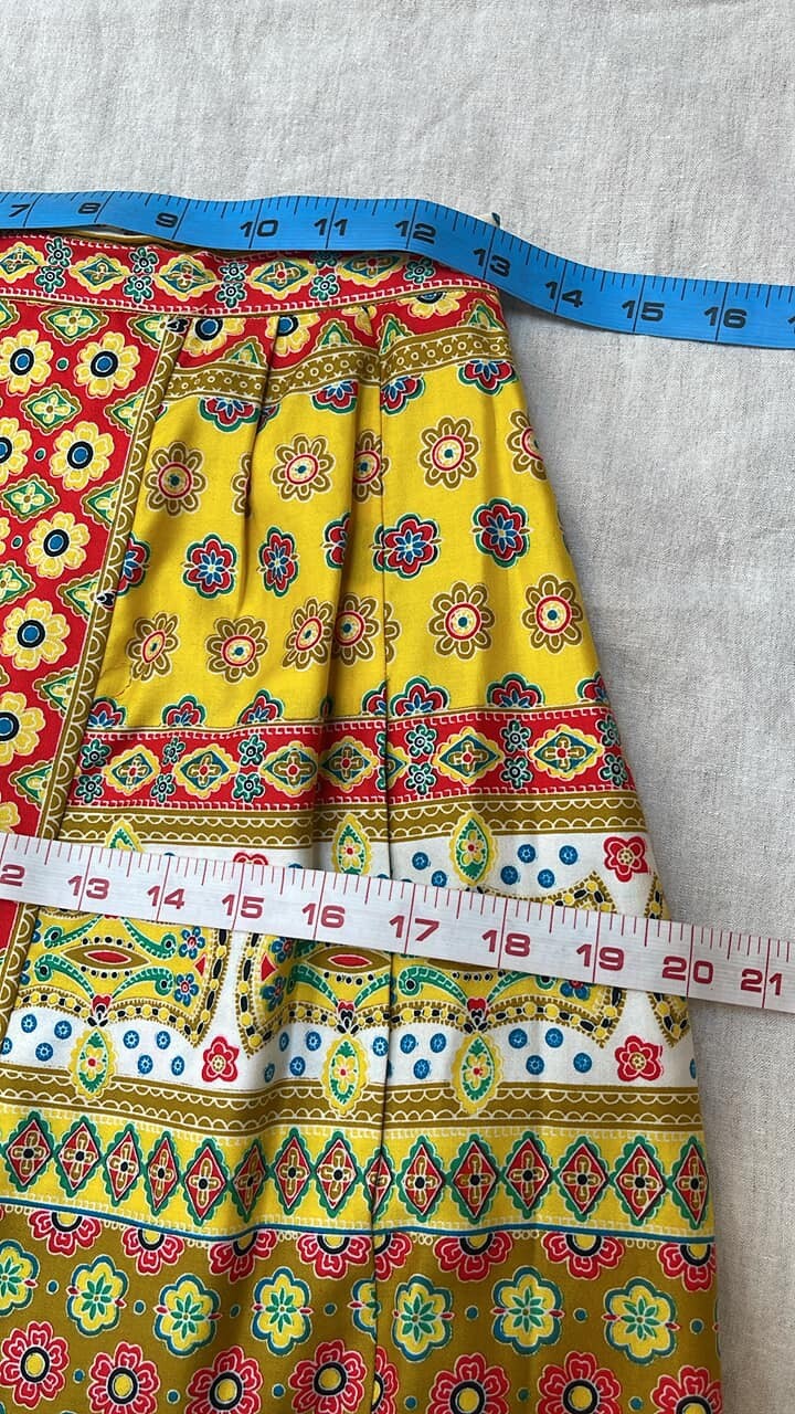 Vintage Gorgeous 1970’s floral faux patchwork maxi skirt by Papillon
