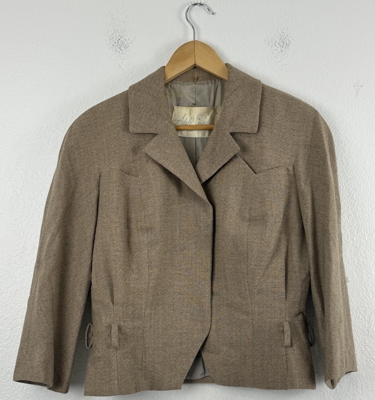 Vintage Adele Simpson Western Style Blazer Tan Brown