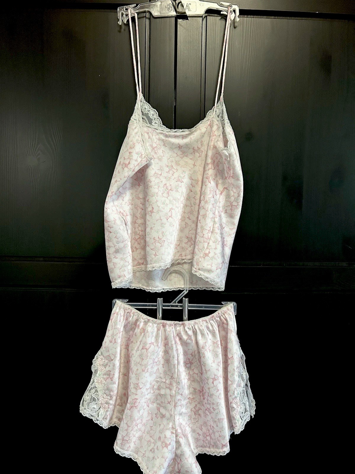 Vintage 1980s Pink Sara Beth Lingerie Set – Satin Cami & Shorts – NOS Never Worn