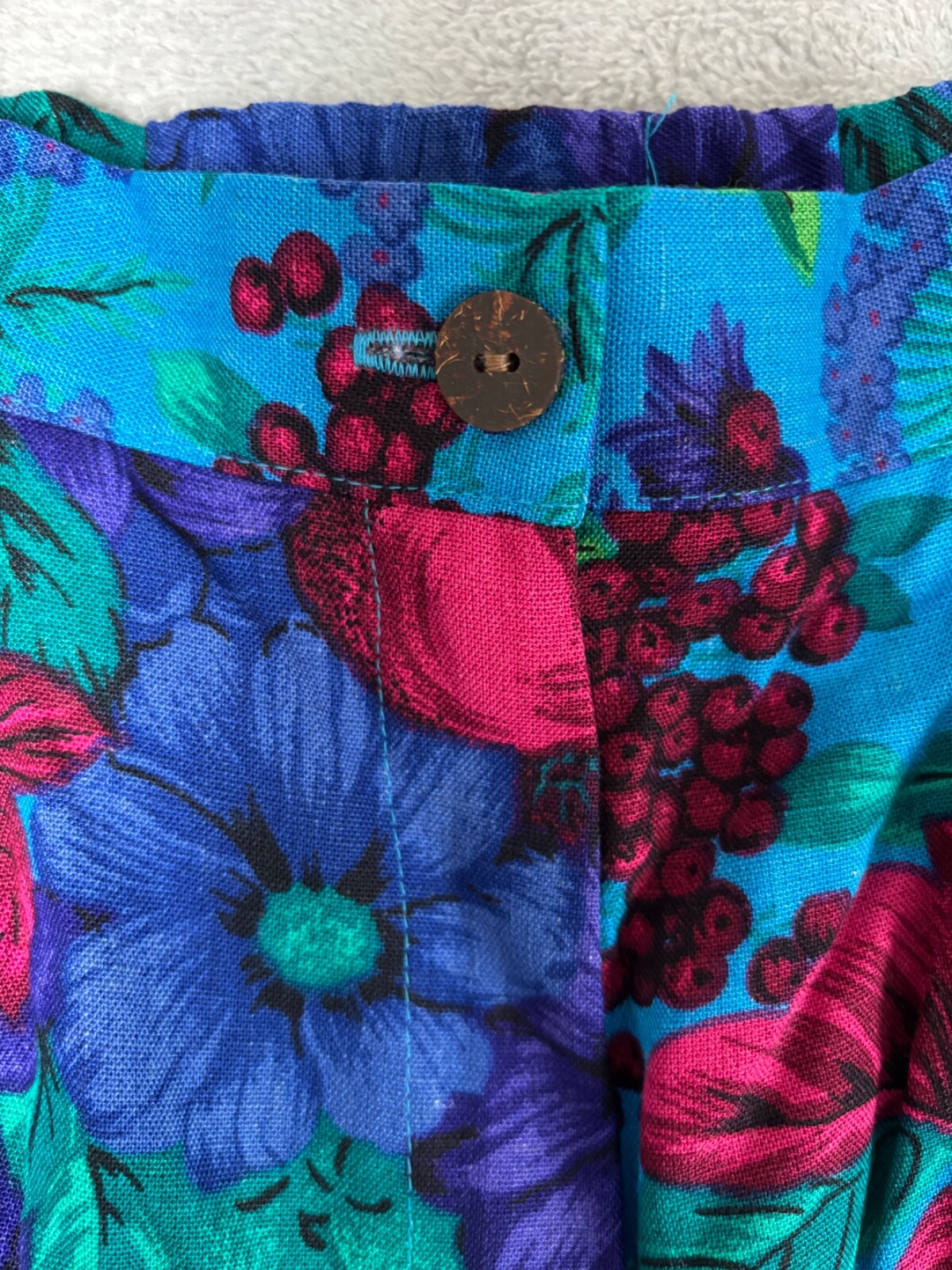 Vintage Oversized High Waisted Shorts Cottagecore 80s 90s S/M rayon flax blend