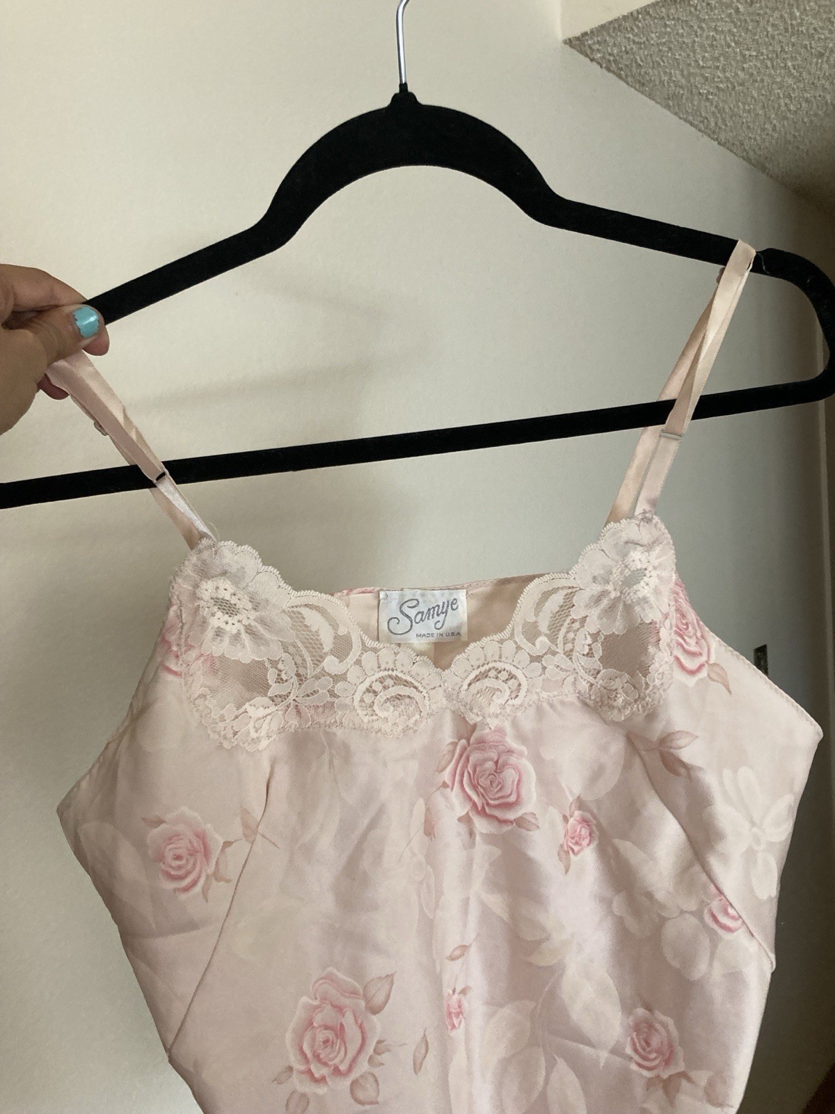 Women’s VTG Sameye Lingerie Nightwear Floral Camisole Top Size M