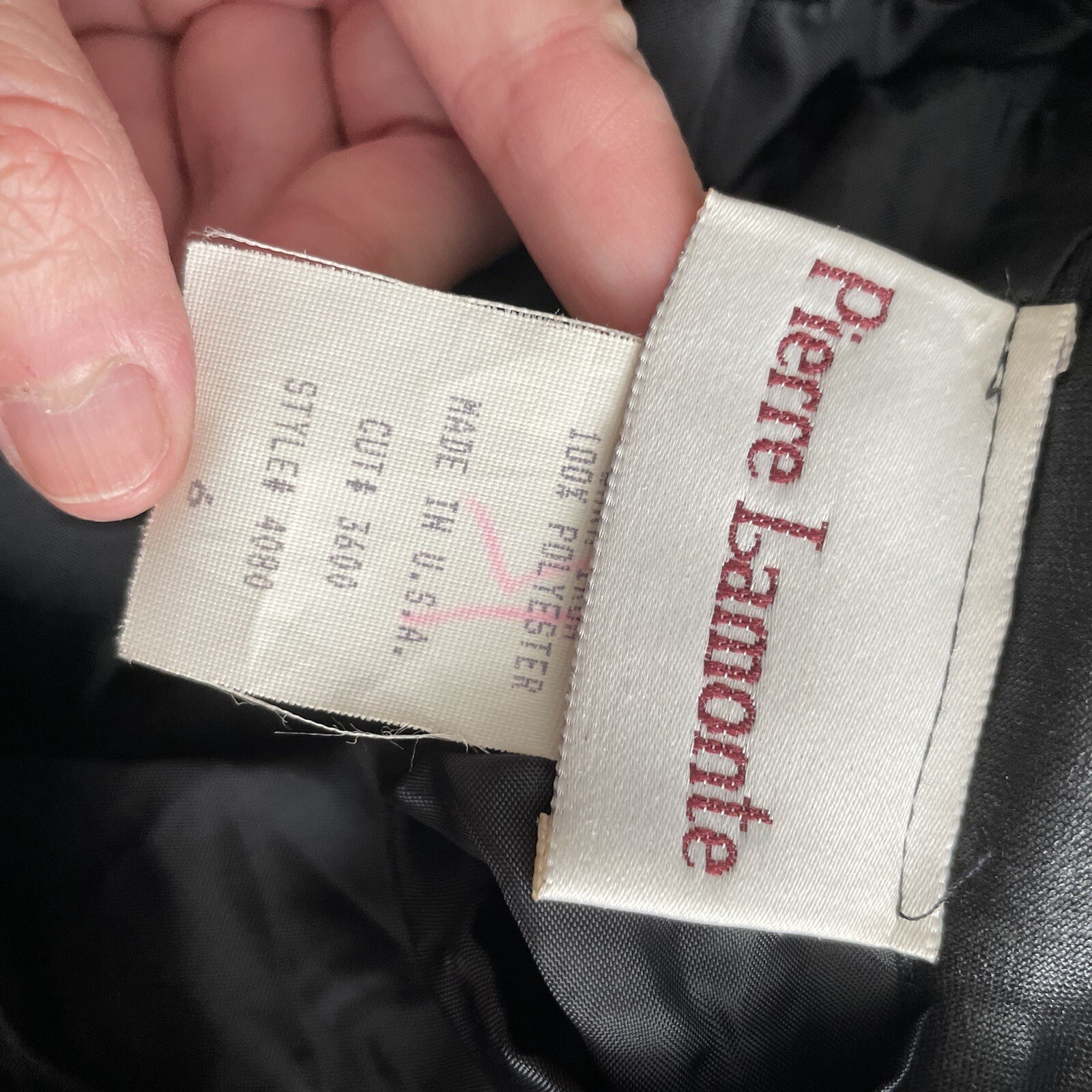 Vintage Pierre Lamonte Black Shiny Sleek High Rise Pants Women’s Size 6