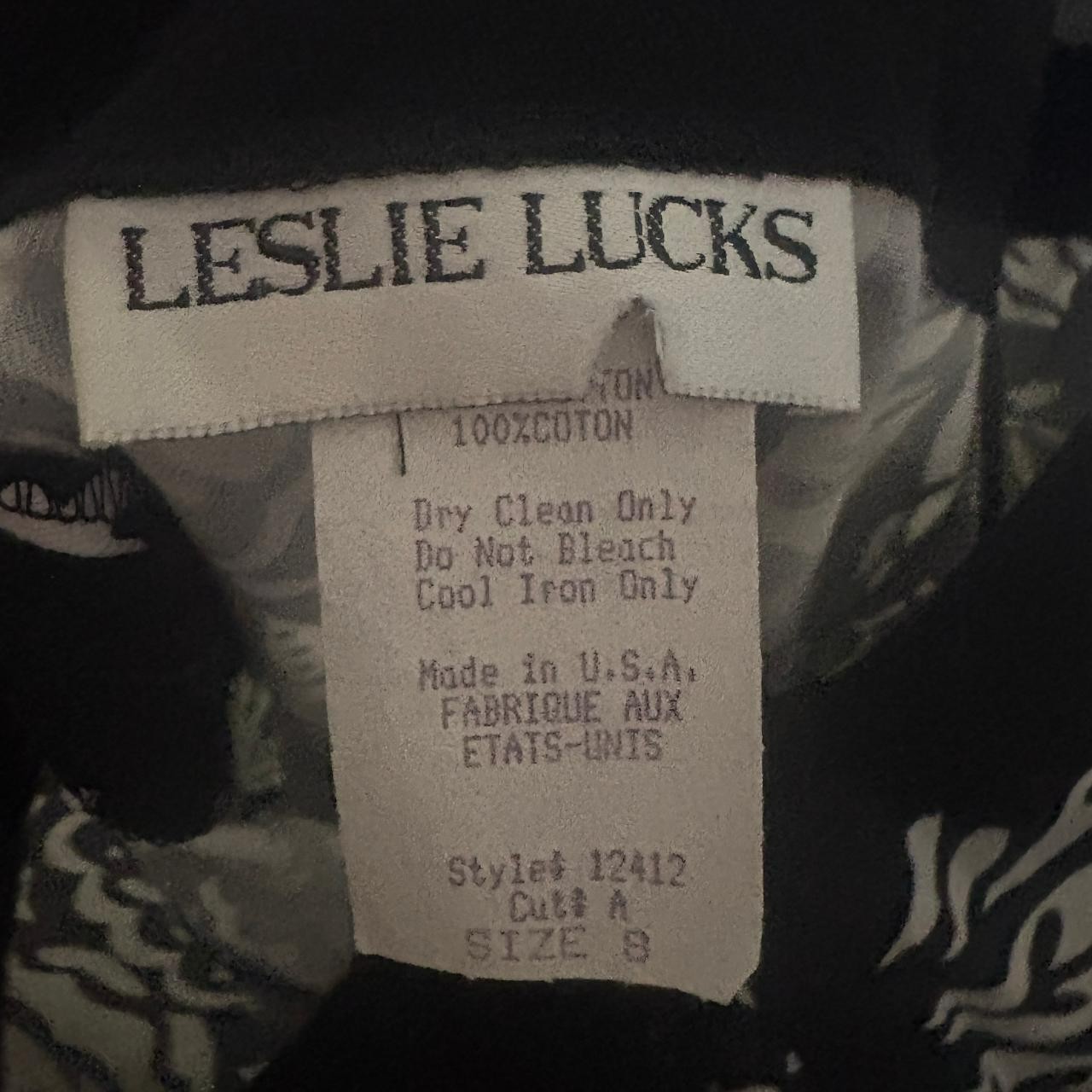 80’s Vintage Leslie Lucks 100% cotton Black and White Floral Sundress