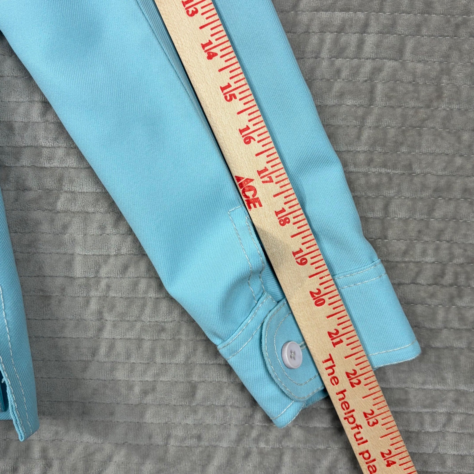 Vintage Ian by Shayne Blue Embroidered Western Shirt 70s Floral Button Down 9/10