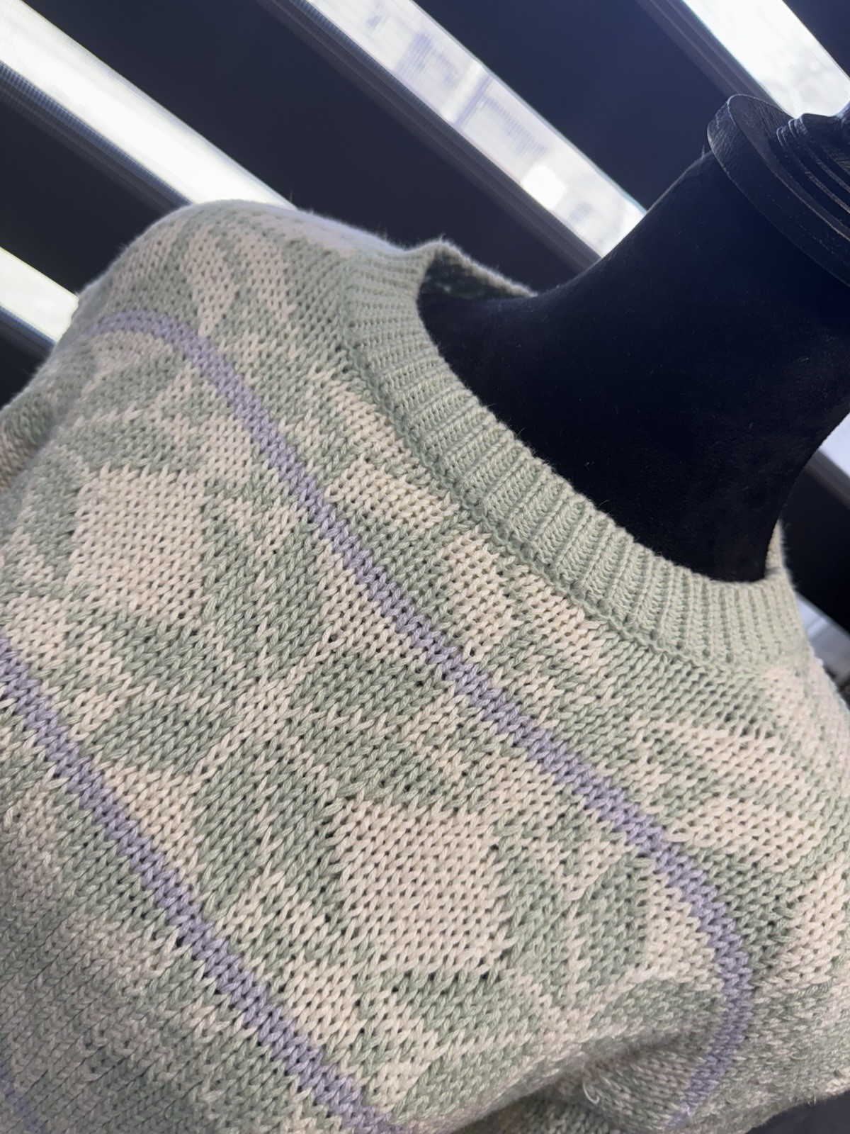 Boundary Waters Vintage 80s Knit Sweater Women’s Size Small Green Shoulder Pads