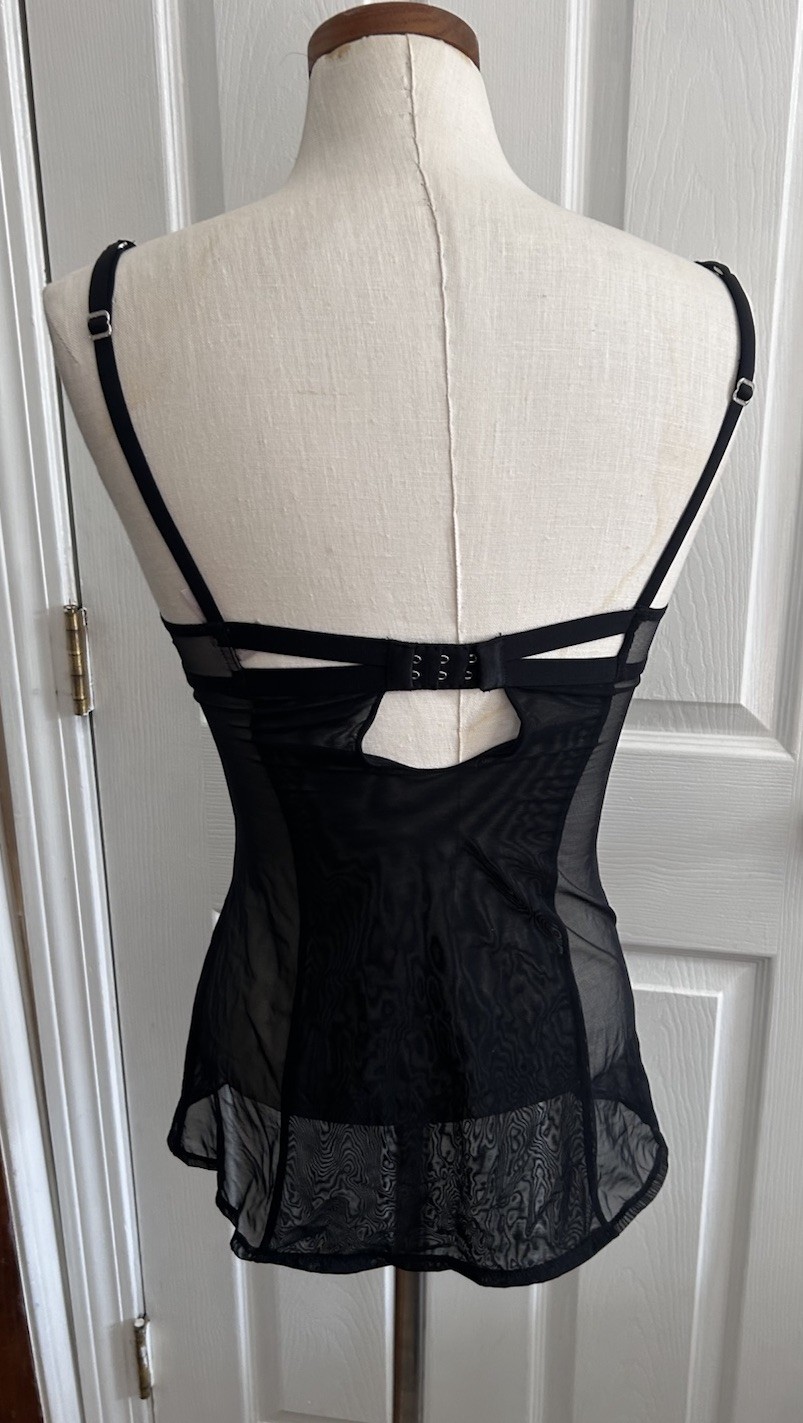 Victoria’s Secret 2008 Black Lingerie Babydoll SZ 34 B Lace Sexy