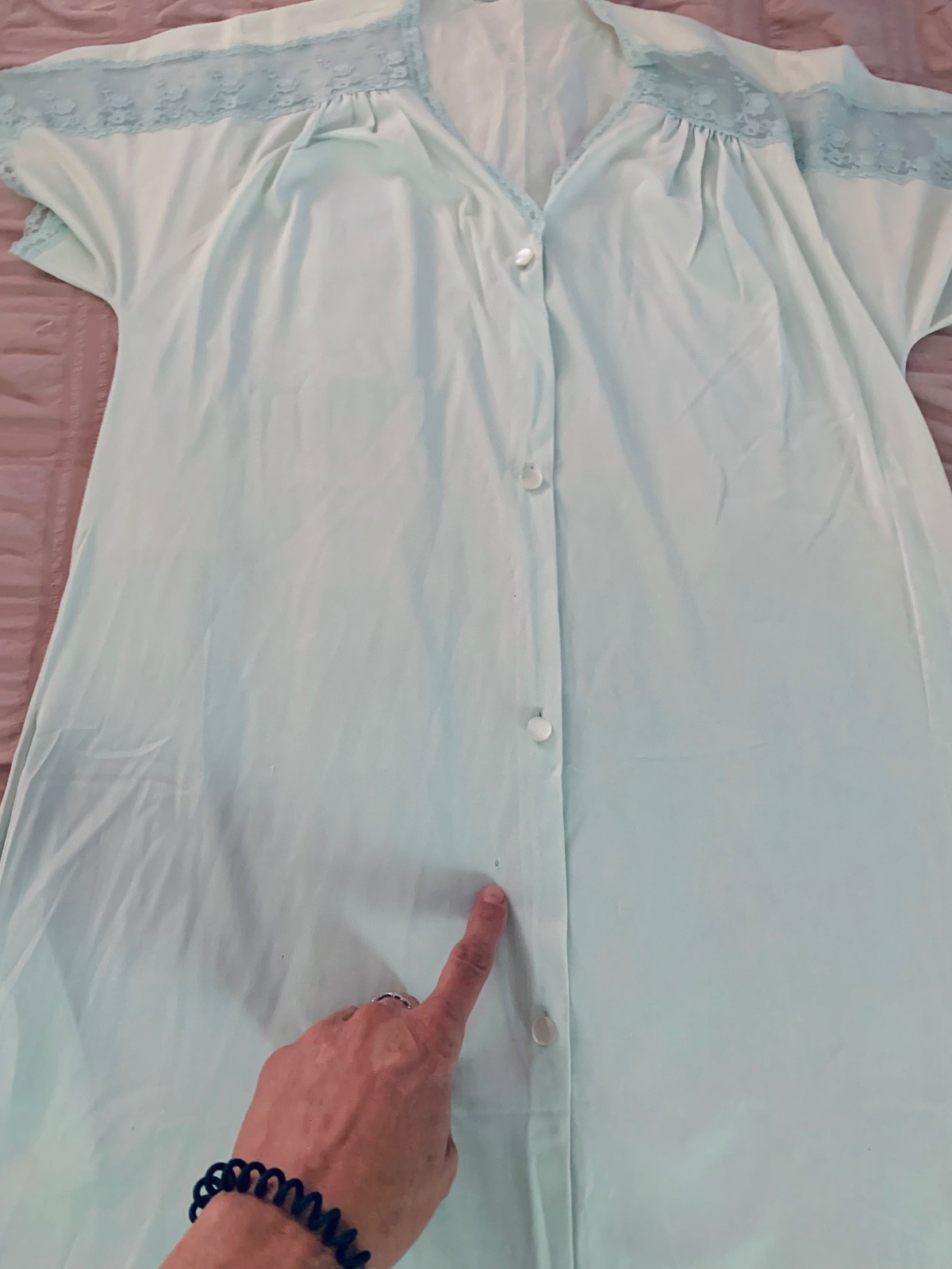 LOT of 3x Vintage Vanity Fair BLUE PINK AQUA Robe Slip Gown Nylon Nightgown SZ S