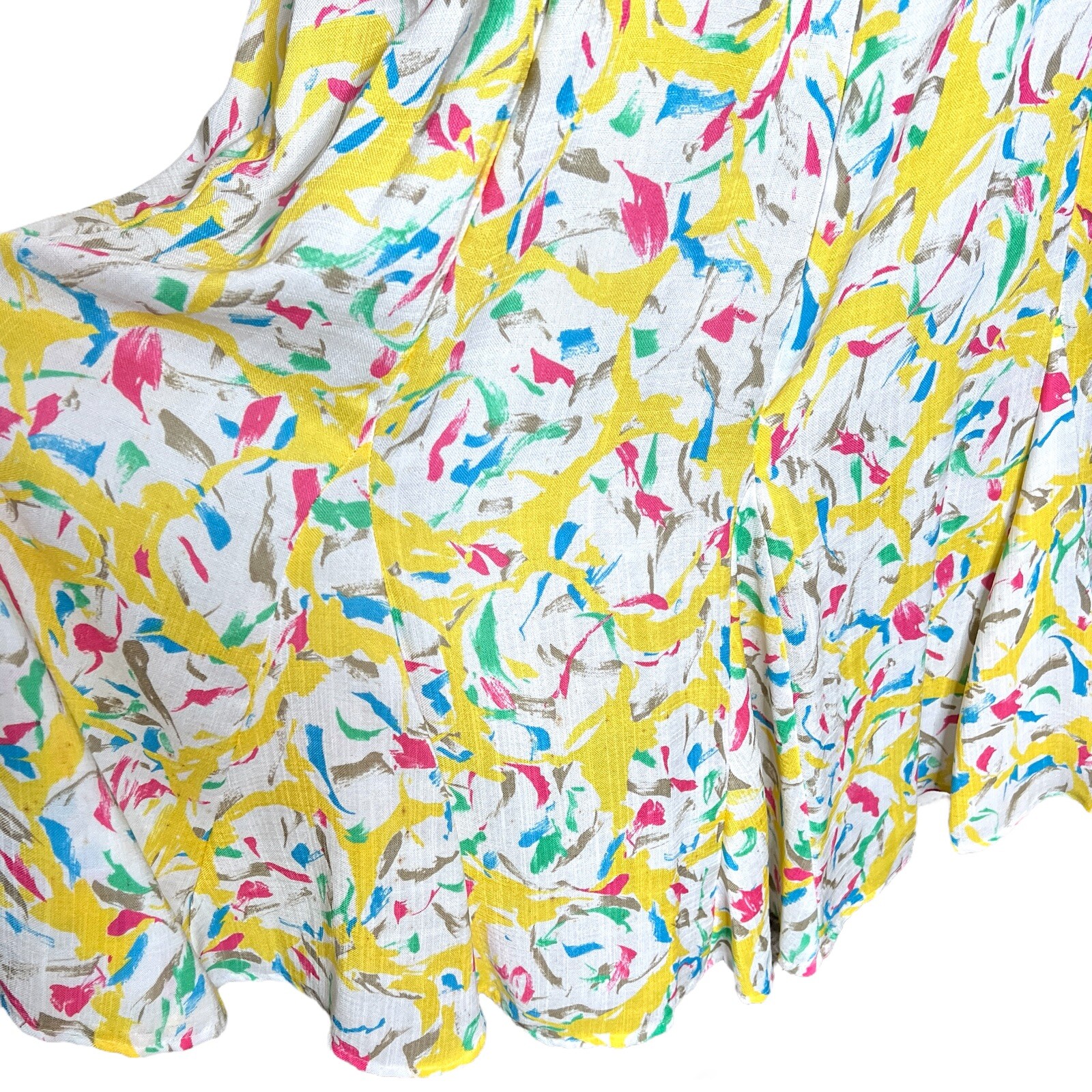 Vtg L Rothschild San Francisco Blouson Maxi Dress Yellow Pastel Floral Size 10?