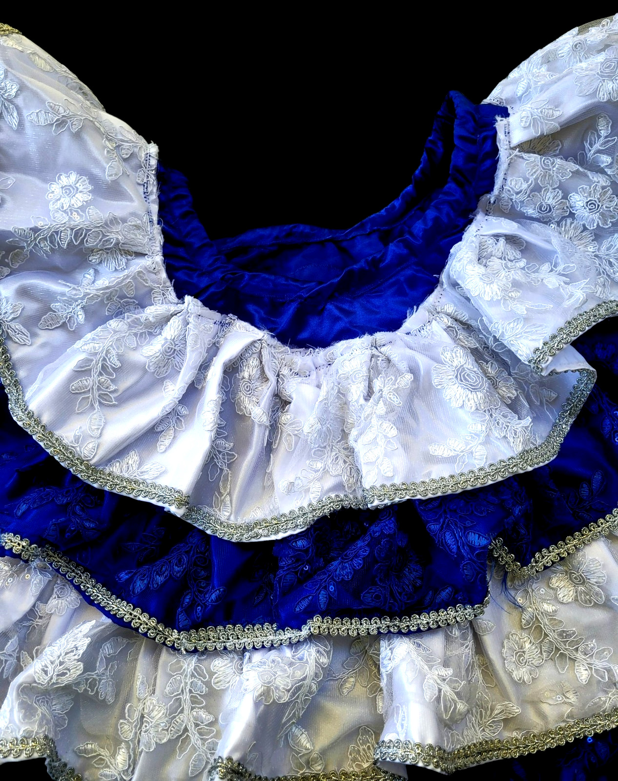 Amazing Broadway Theatre Cabaret Ruffled Showgirl Flamenco Style Skirt.