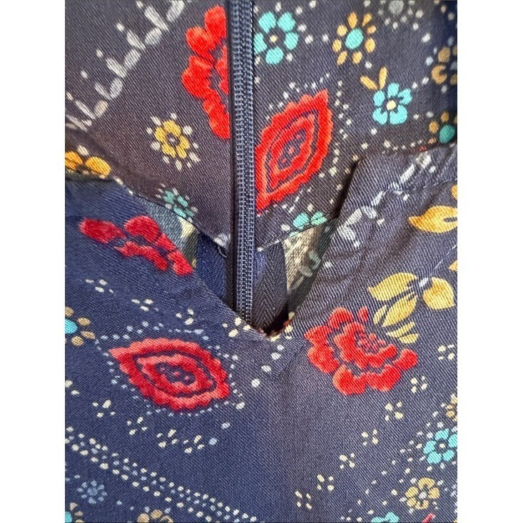 Crazy Horse Liz Claiborne Vintage 90s Floral Paisley Patchwork Maxi Dress Navy 8