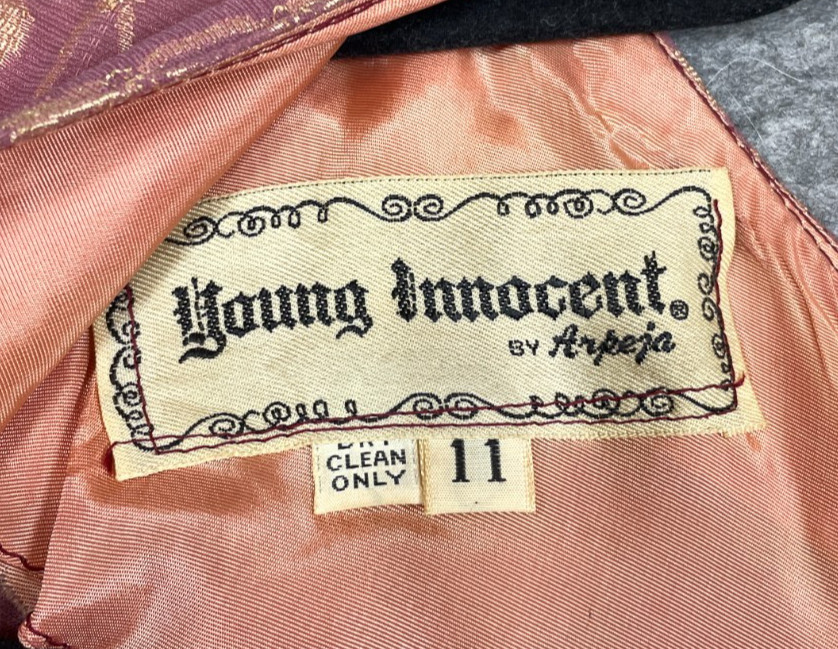 Vintage 1970s Young Innocent By Arpeja Maxi Dress Womens 11 XS Red Velvet Gunne