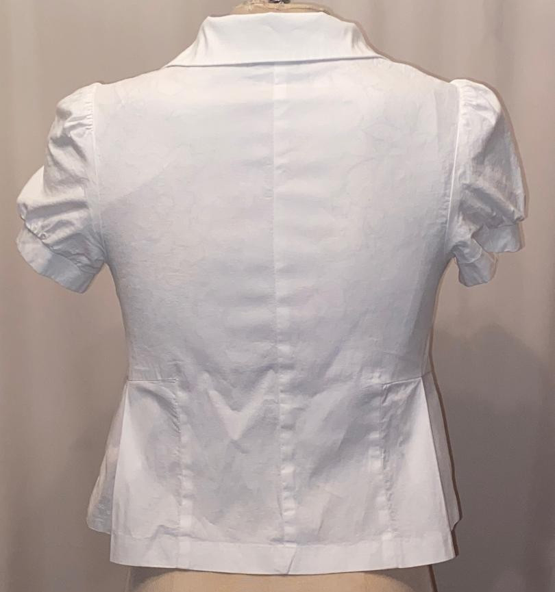 Ella J by 6 Degree Vtg Y2K Cotton Lycra Stretch Peplum Blouse Jacket White XS
