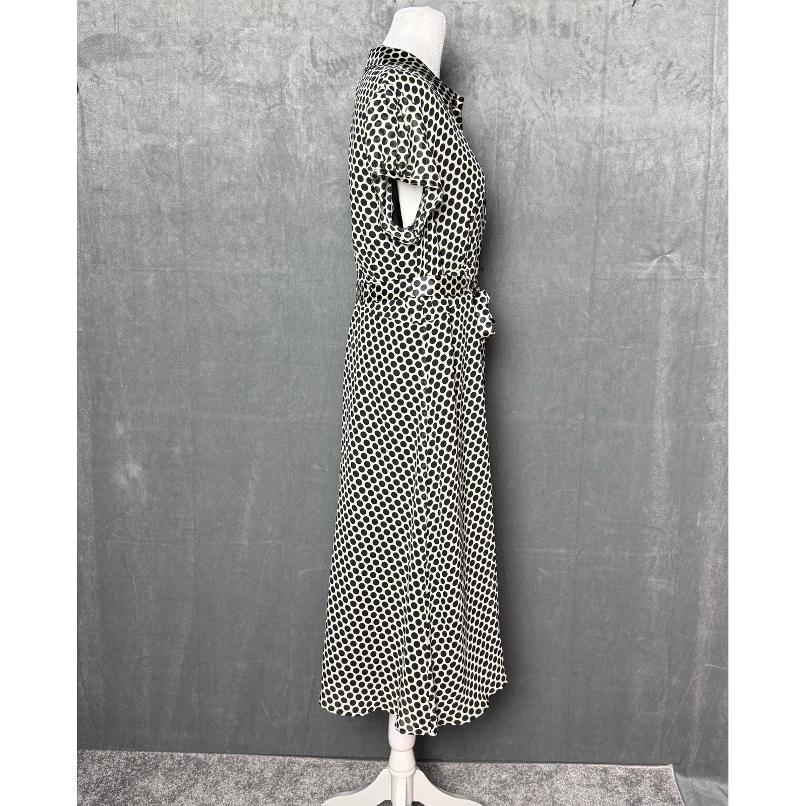 Robbie Bee Vintage 90s Y2K Polka Dot Midi Slip Dress Plus 16 XL Satin Retro