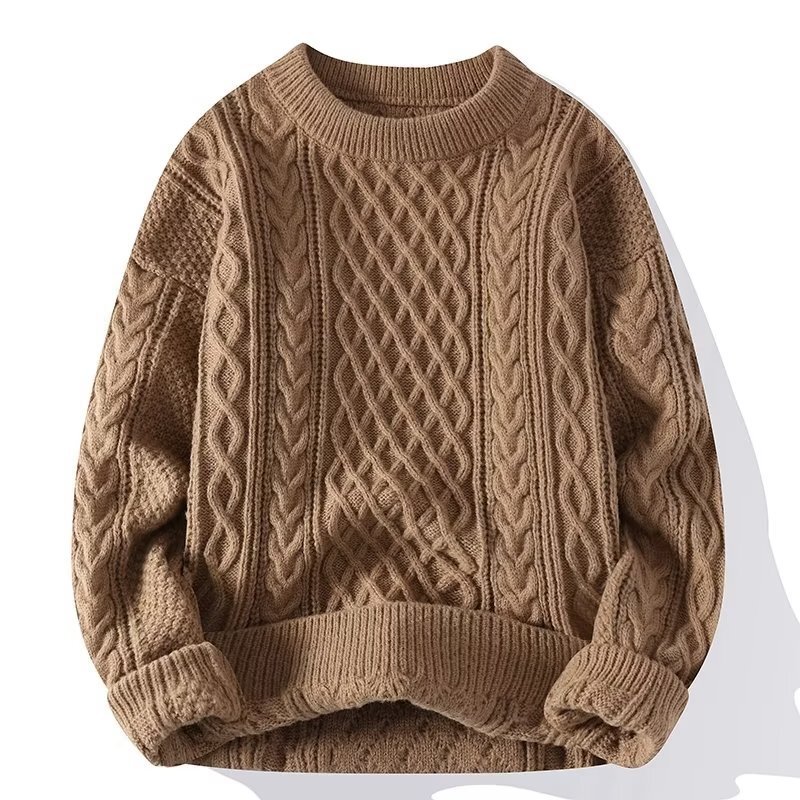 Hot Men’s Knit Sweater, Casual Warm Pullover, Streetwear Fashion Winter Style