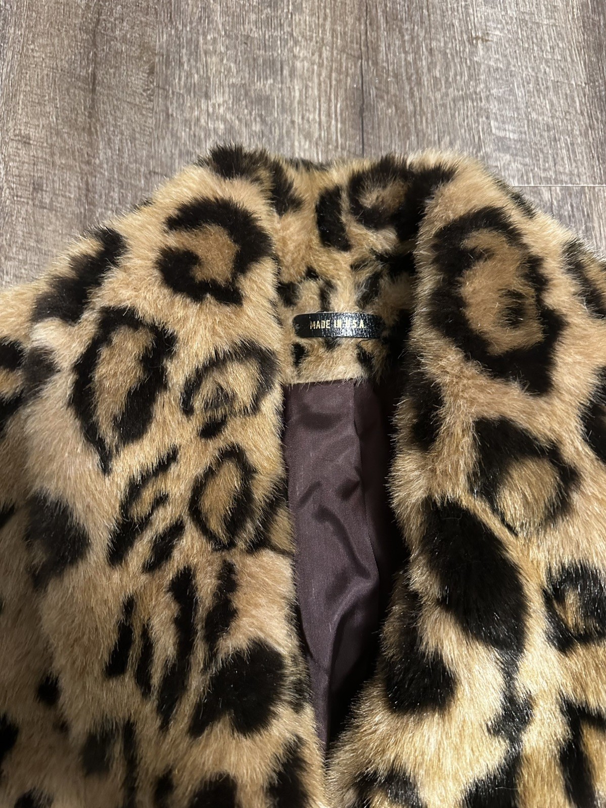 Amazing Vintage Made in USA Animal Print Faux Fur Jacket!