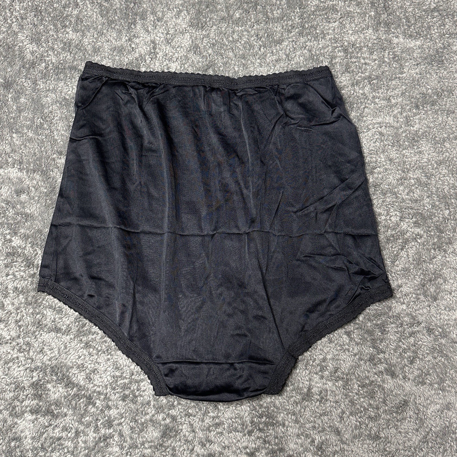2 PAIR Bali 2142 Black S/5 100% Nylon Satin Full Cut Brief Panties High Waist