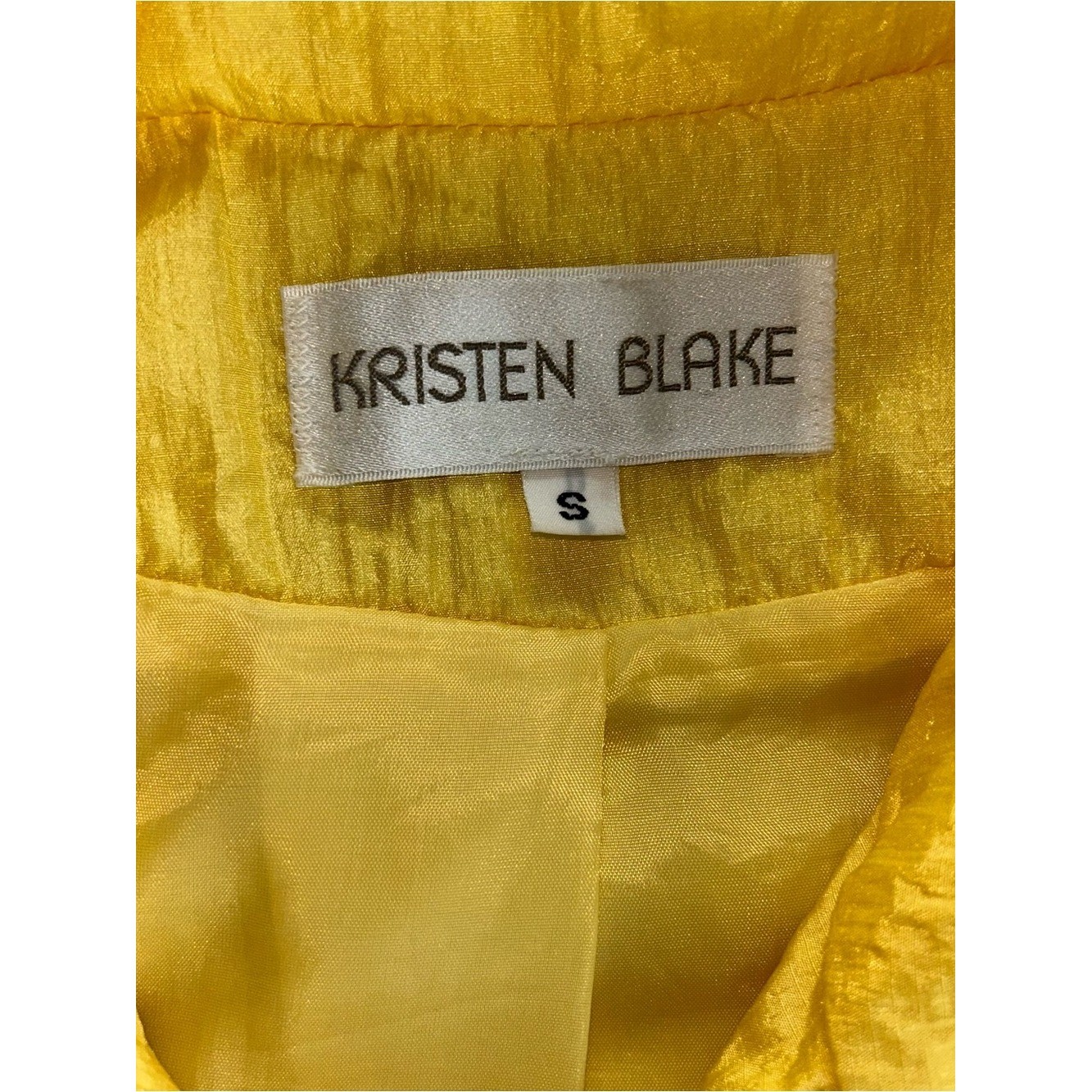Vintage 90s Kristen Blake Yellow Windbreaker ILGWU Union Made USA Jacket S