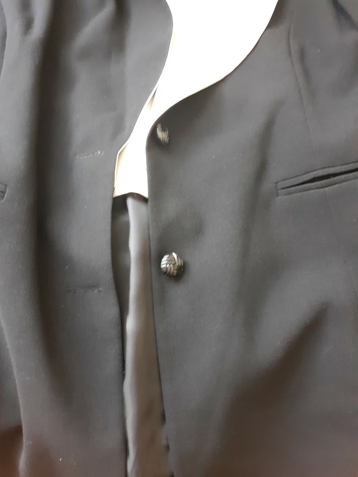 Vintage STUDIO I Womens Size 12 Black Button Blazer Jacket Skirt Suit