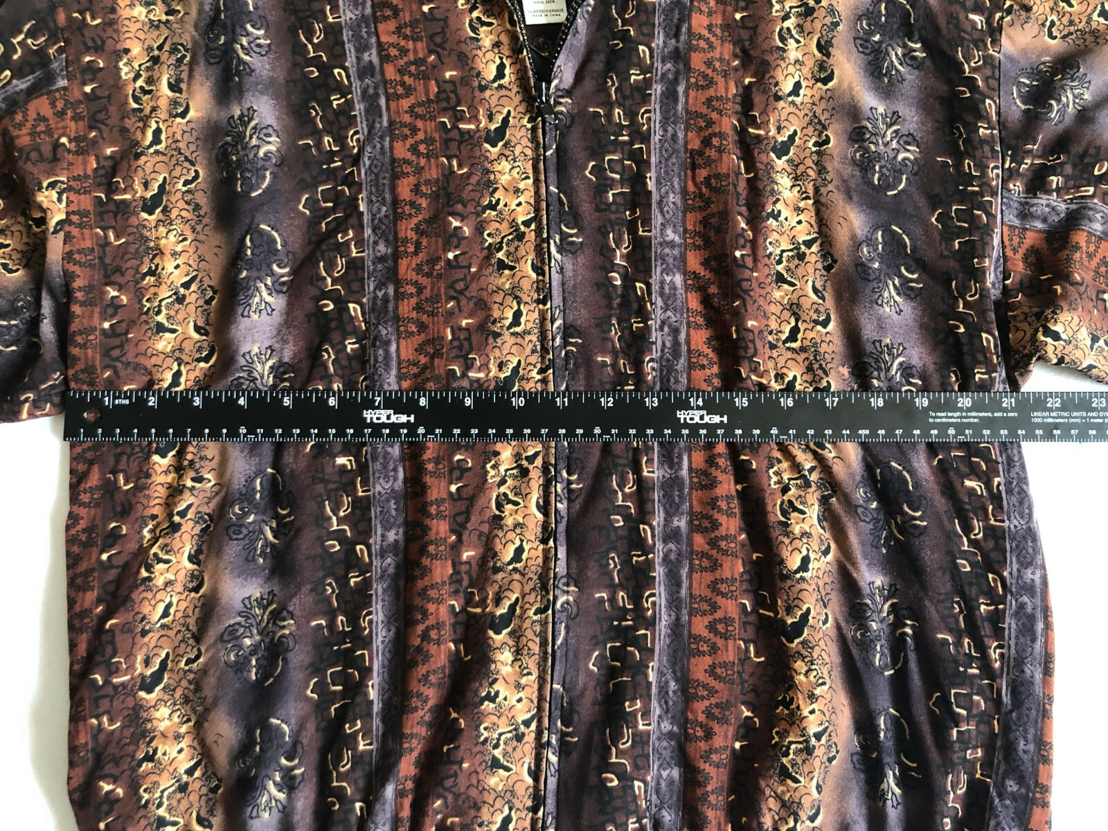 Erin London Windbreaker XL 100% Silk Brown Abstract Pattern Bohemian Comfy