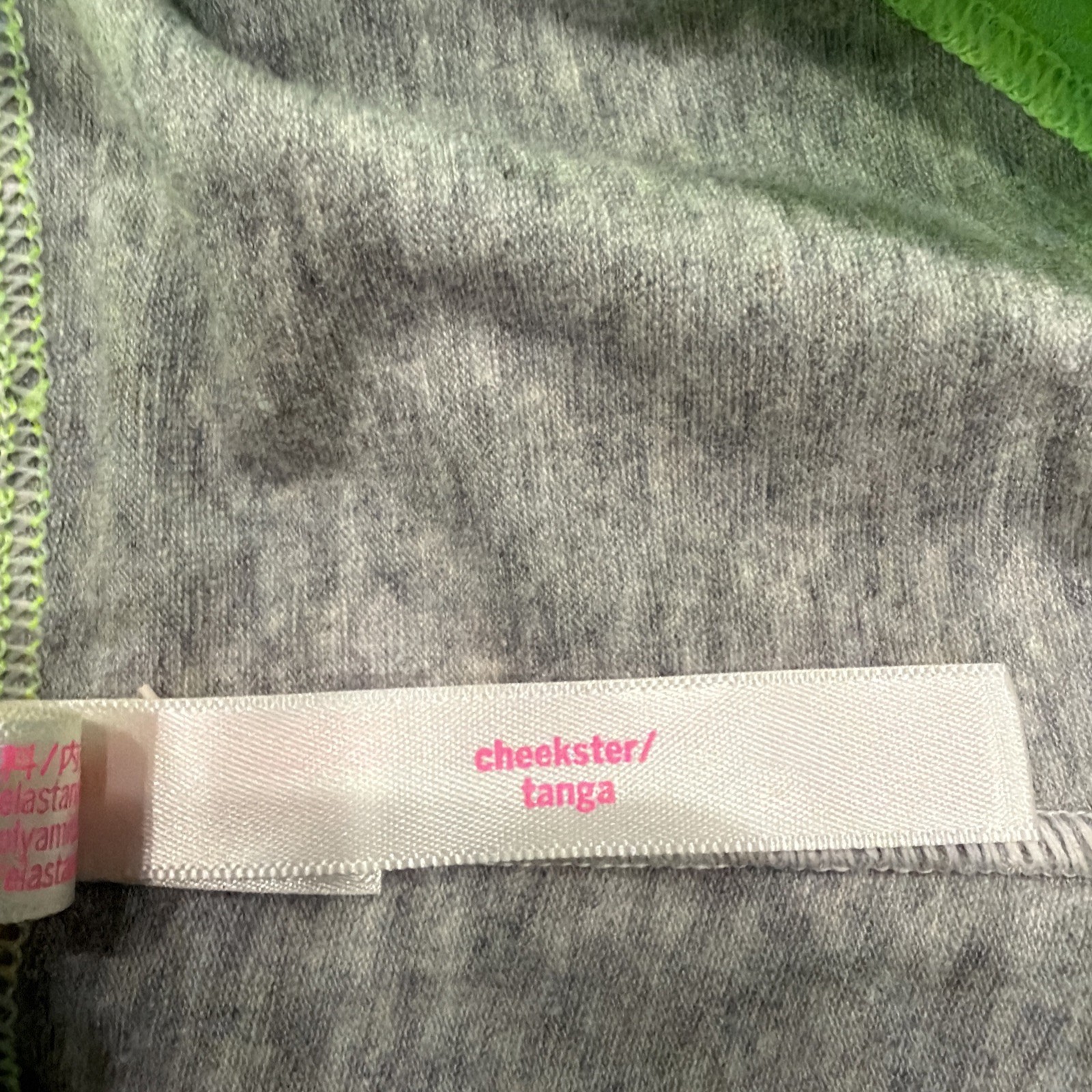 Victoria’s Secret PINK S Cheekster/ Tanga Logo Band Gray/Green
