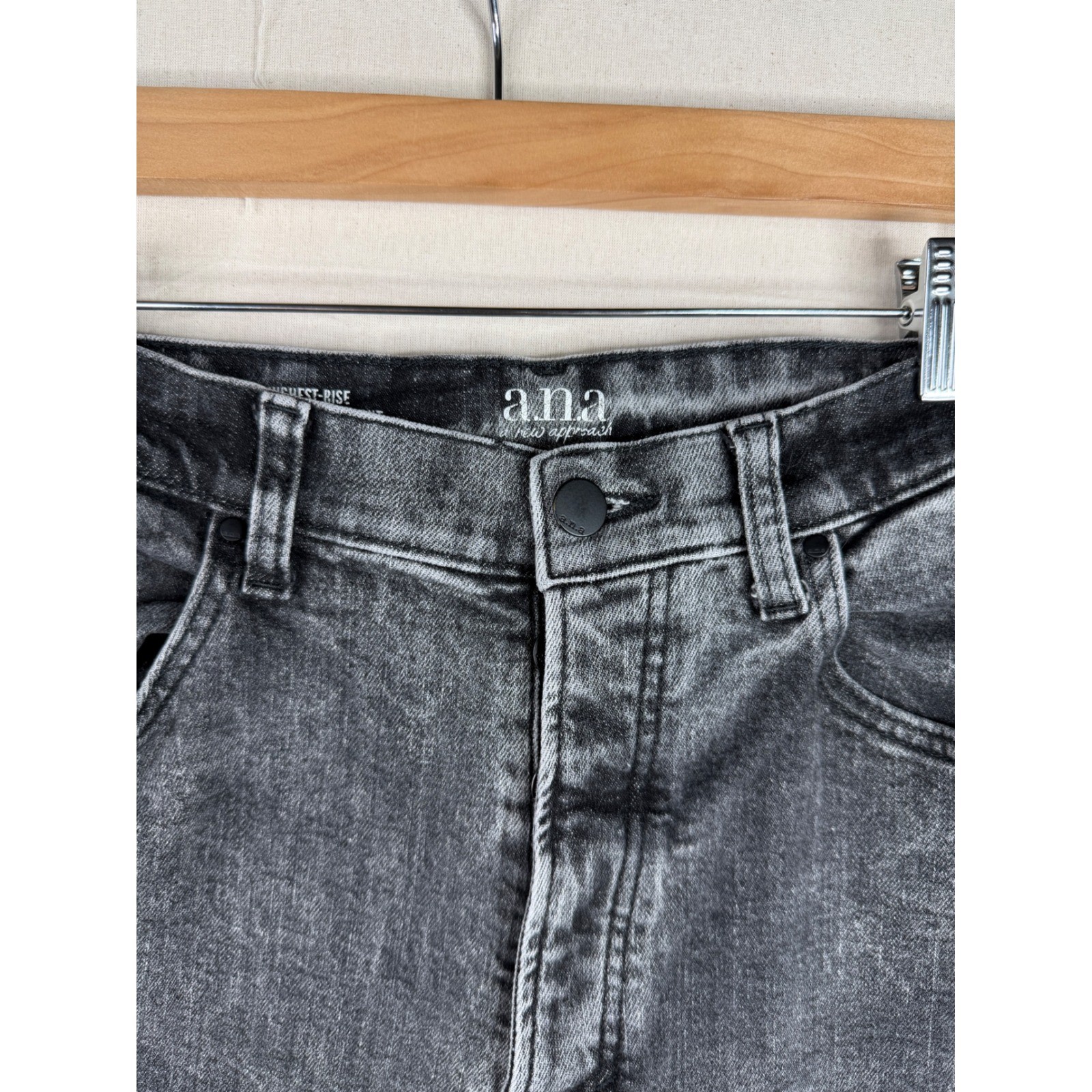 ANA Highest Rise Vintage Straight Jeans size 12 Black
