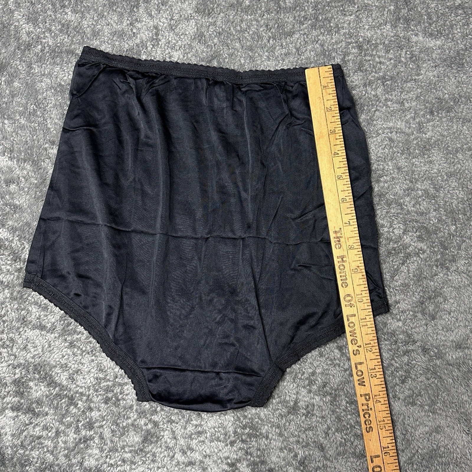 2 PAIR Bali 2142 Black S/5 100% Nylon Satin Full Cut Brief Panties High Waist