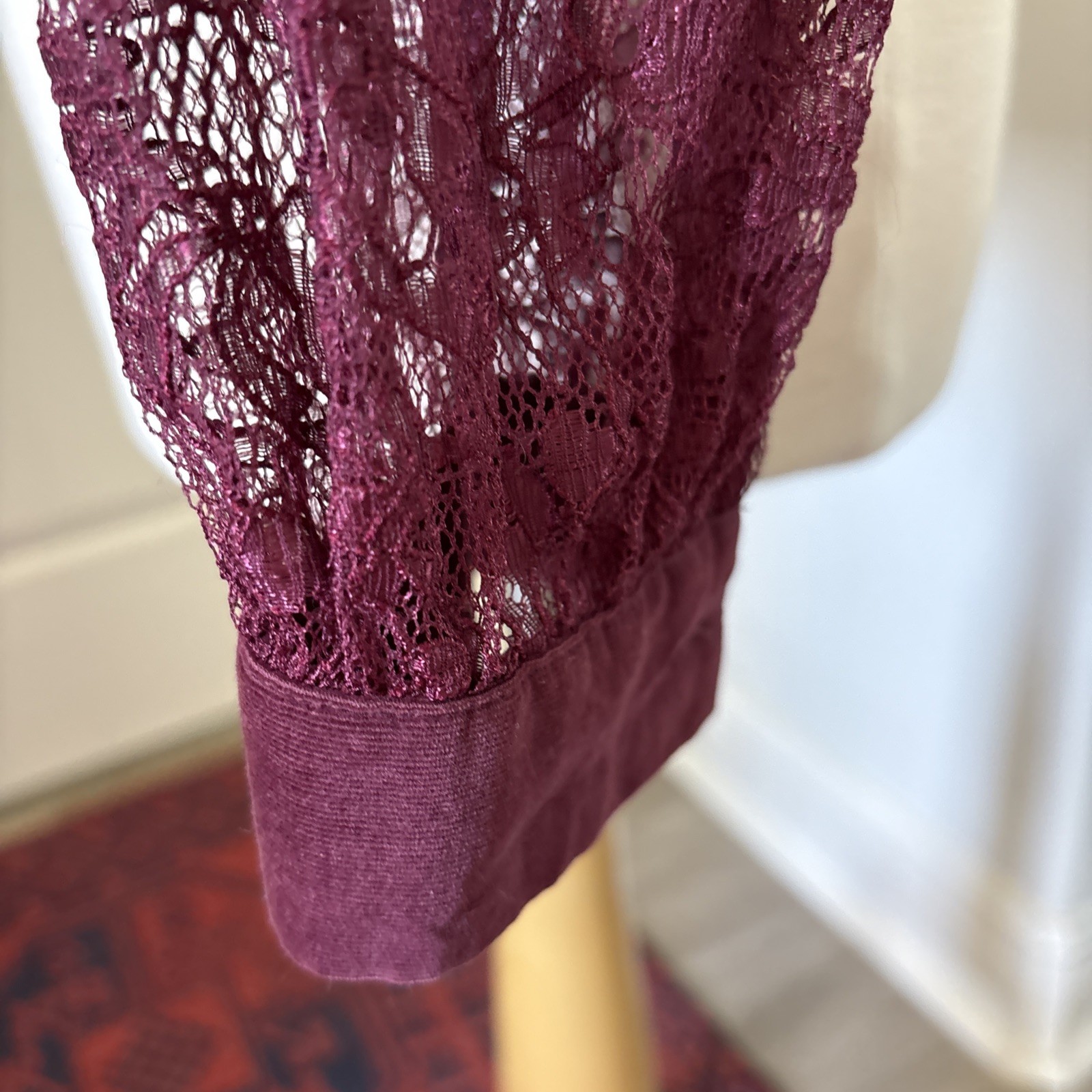 Vintage Dolce Gabbana D&G Silk Lace Mesh Long Sleeve Shirt Blouse Top Size 42