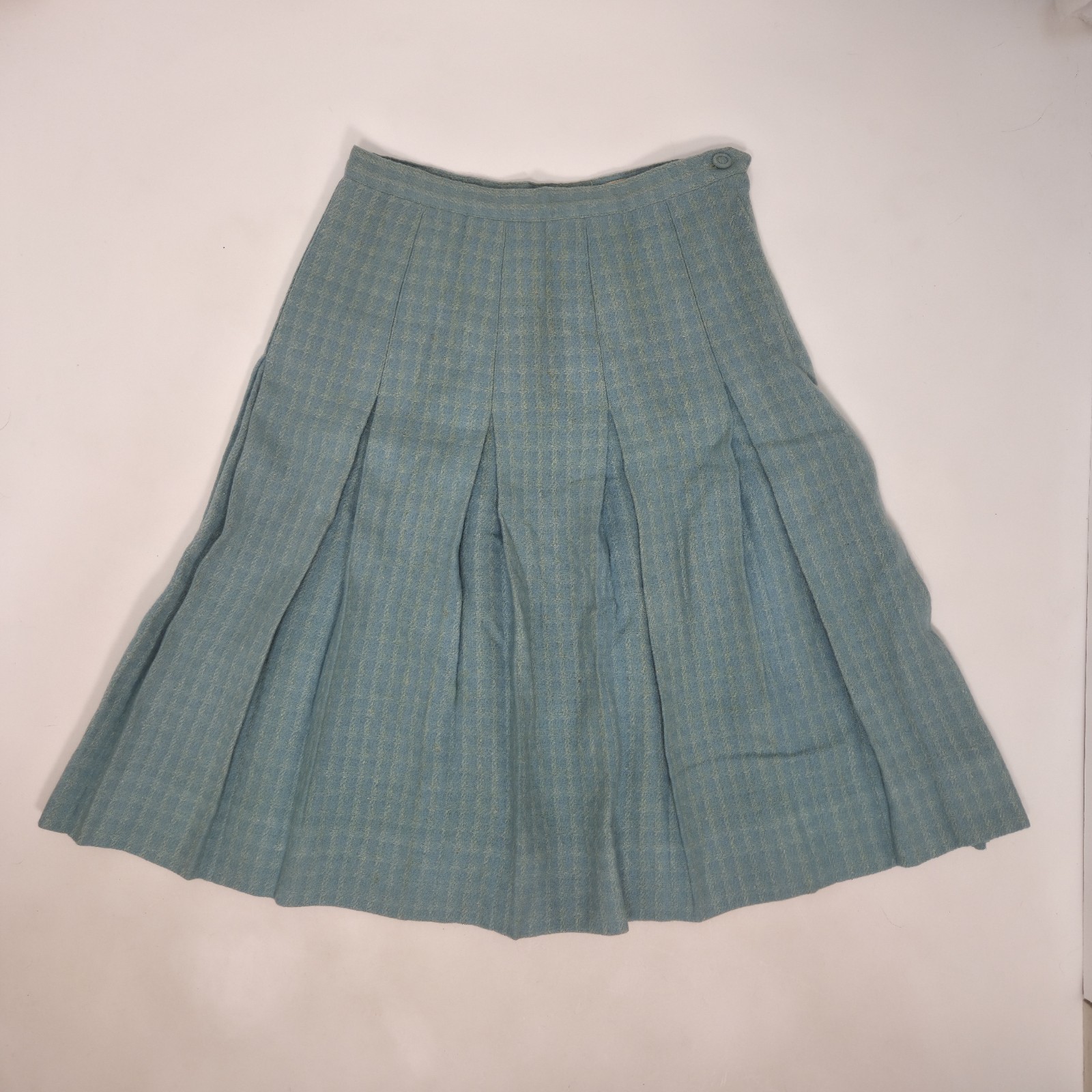 True Vintage Mid Century Joyce Of Chicago Silk Wool Plaid Skirt Heritage 14 Blue