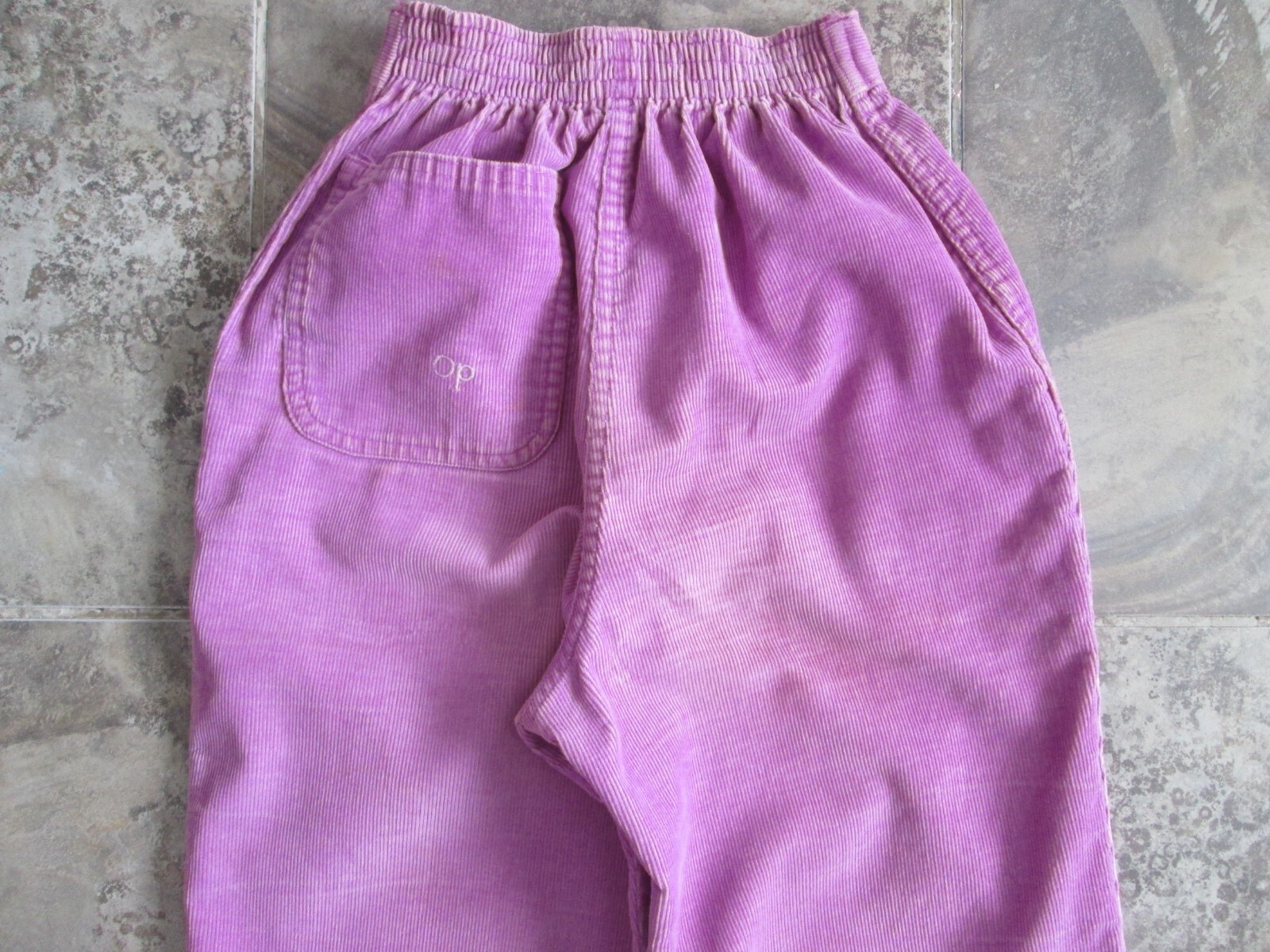 VTG Ocean Pacific Corduroy Pants +/- 22×31 Purple High Waist Tapered Leg Pleated
