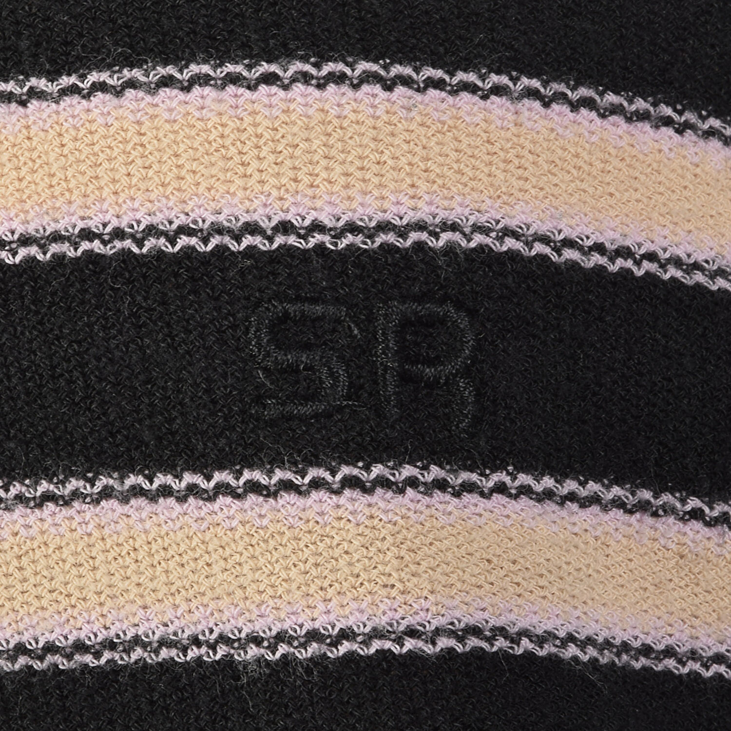 L Sonia Rykiel Black Pink Sweater Designer Striped Short Sleeve Knit Top VTG