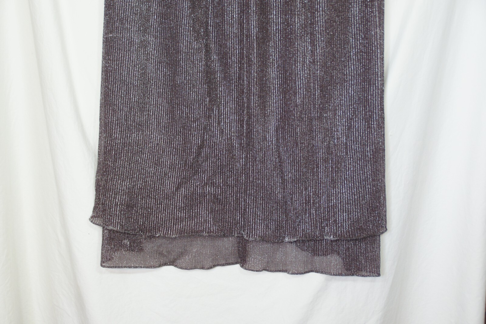 Vintage Carol Anderson Top Skirt Set Purple Gray Silver Metallic Size 7/8 Peplum